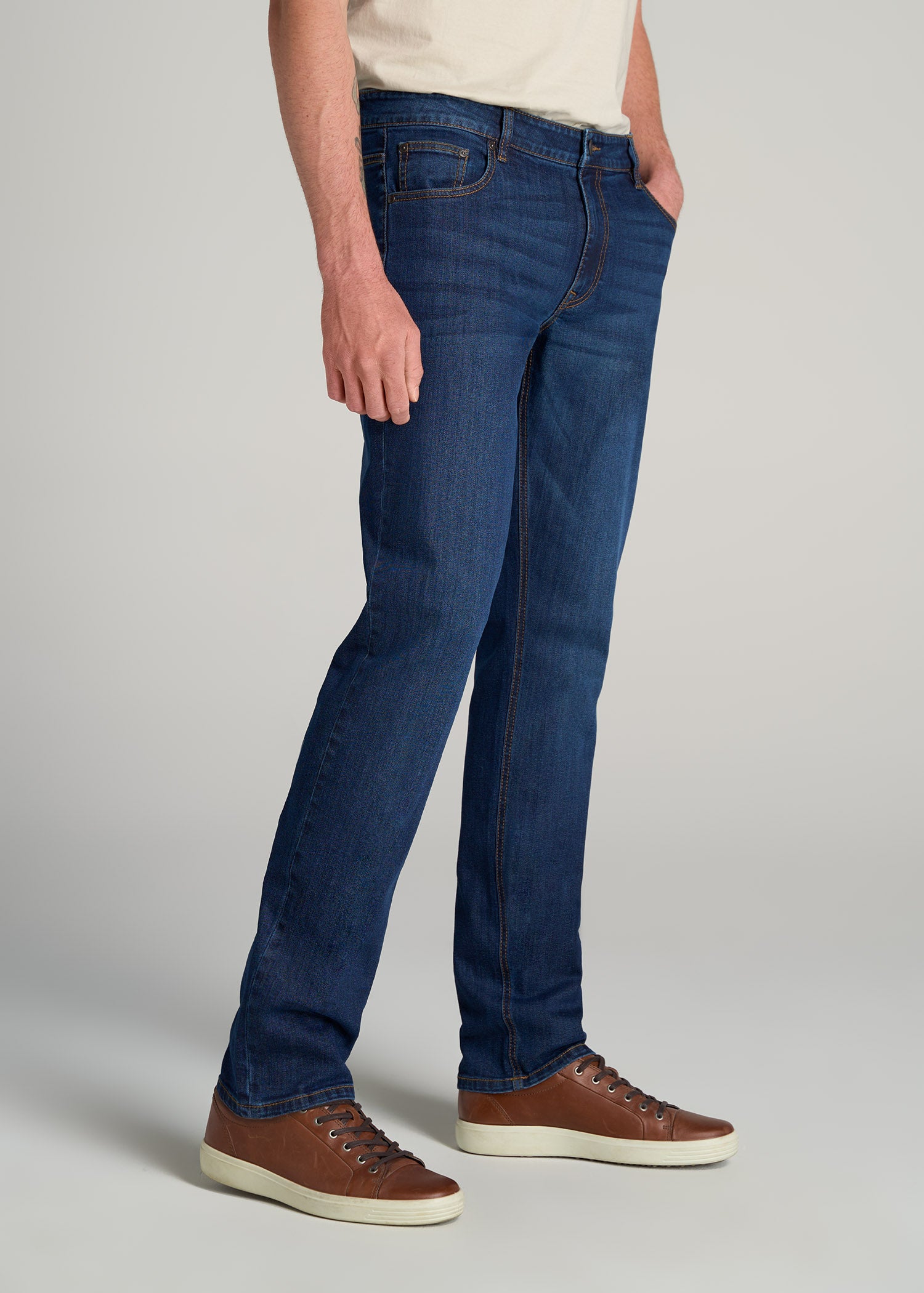 Men\'s Slim Taper Jeans: Slim Tall Taper Charger Jeans American Fit – Carman Blue