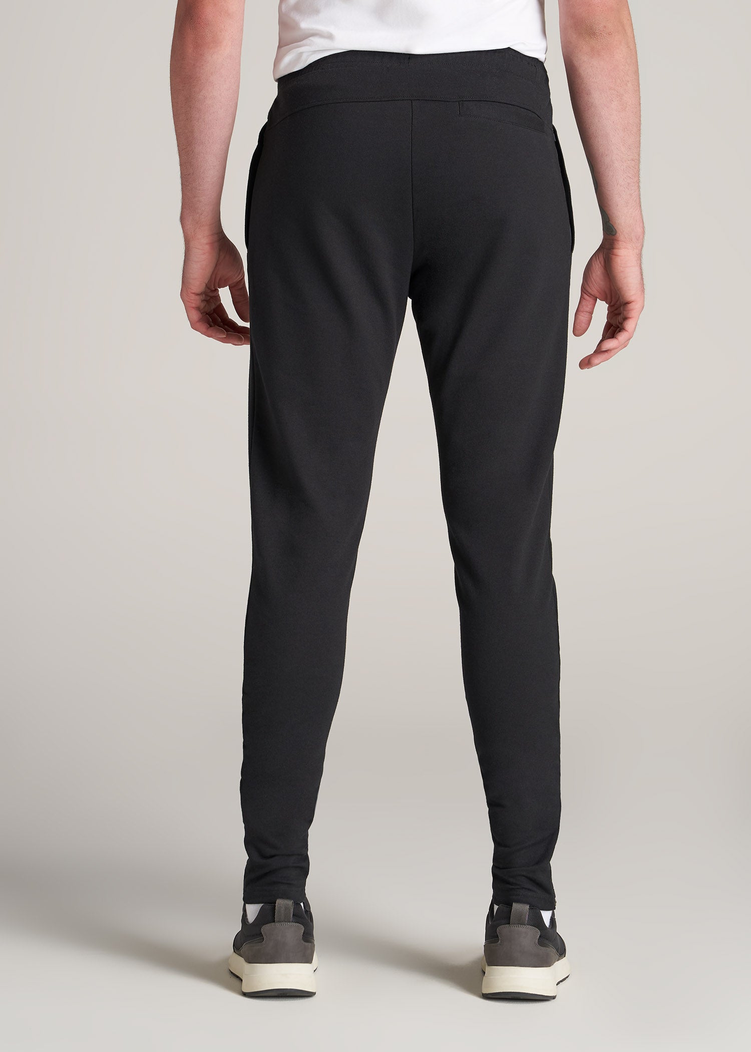   American-Tall-Men-Light-Weight-Tapered-French-Terry-Jogger-Black-back