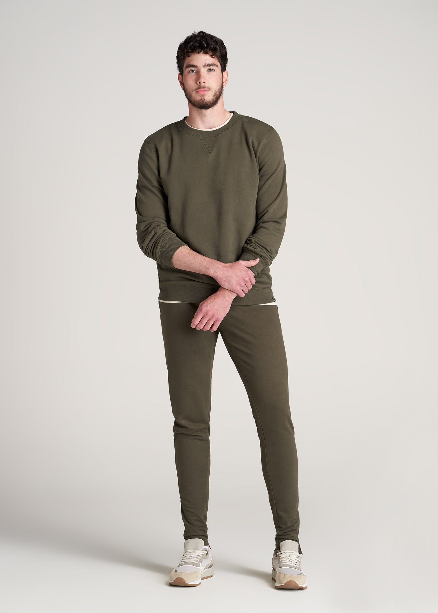       American-Tall-Men-Light-Weight-Tapered-French-Terry-Jogger-Camo-Green-full
