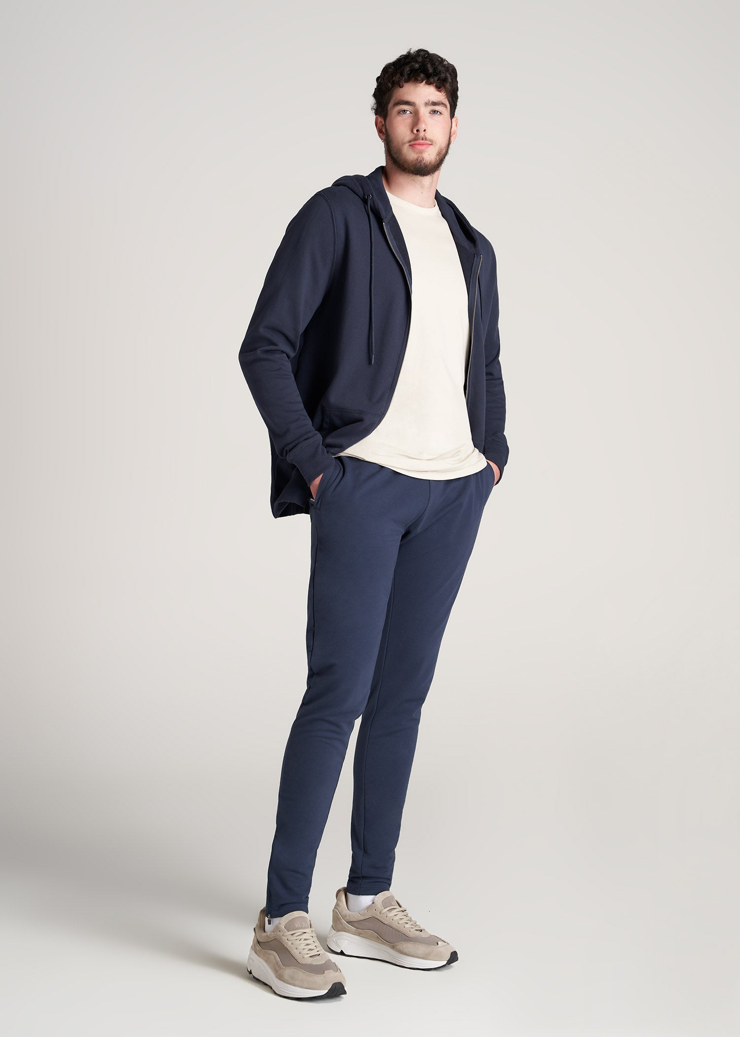       American-Tall-Men-Light-Weight-Tapered-French-Terry-Jogger-Marine-Navy-full