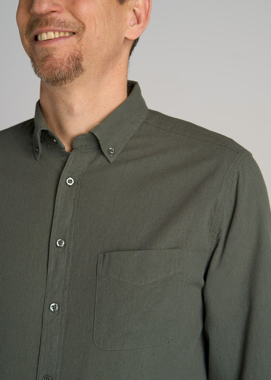     American-Tall-Men-Linen-Long-Sleeve-Shirt-Spring-Olive-detail