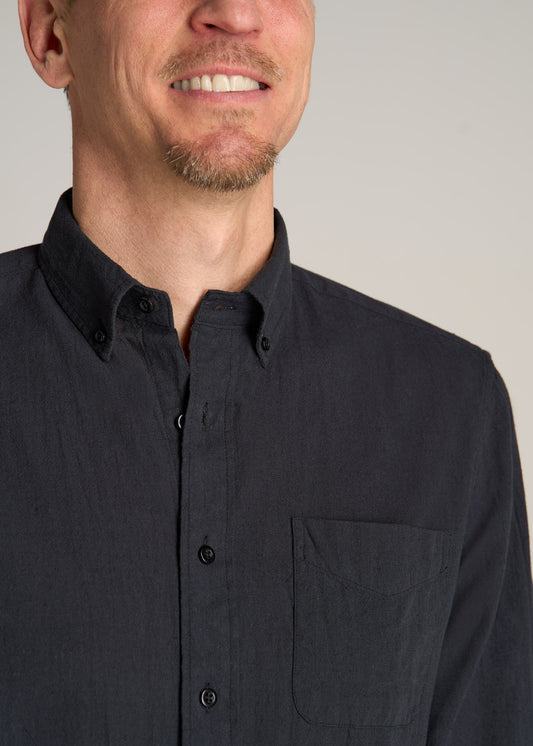 American-Tall-Men-Linen-Long-sleeve-Black-detail