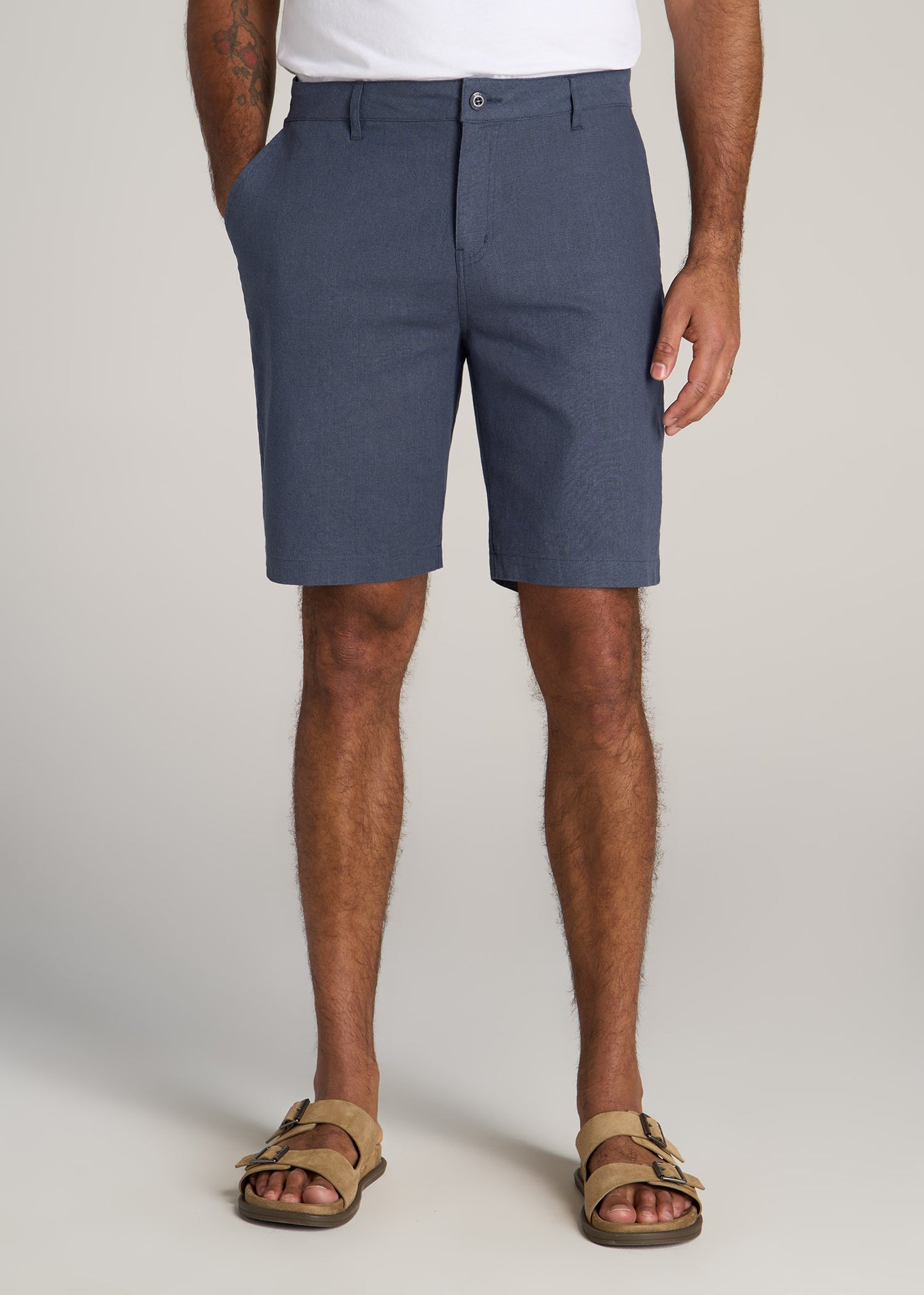 American-Tall-Men-Linen-Shorts-Chambray-Linen-front