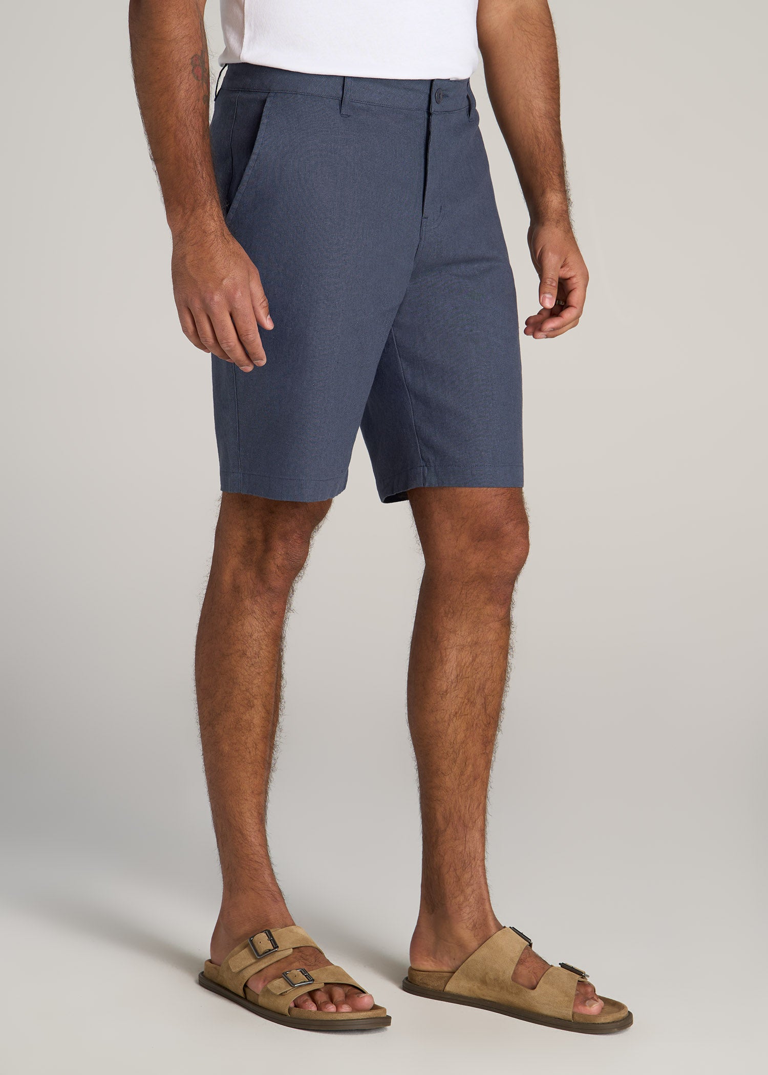 American-Tall-Men-Linen-Shorts-Chambray-Linen-side