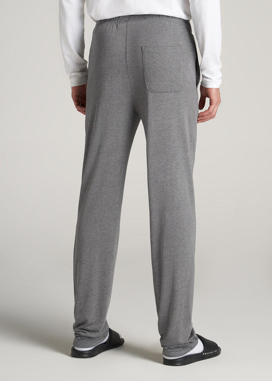 Men's Tall Length Pajama Bottom: Cotton Broadcloth, Classic Plaid (Gre