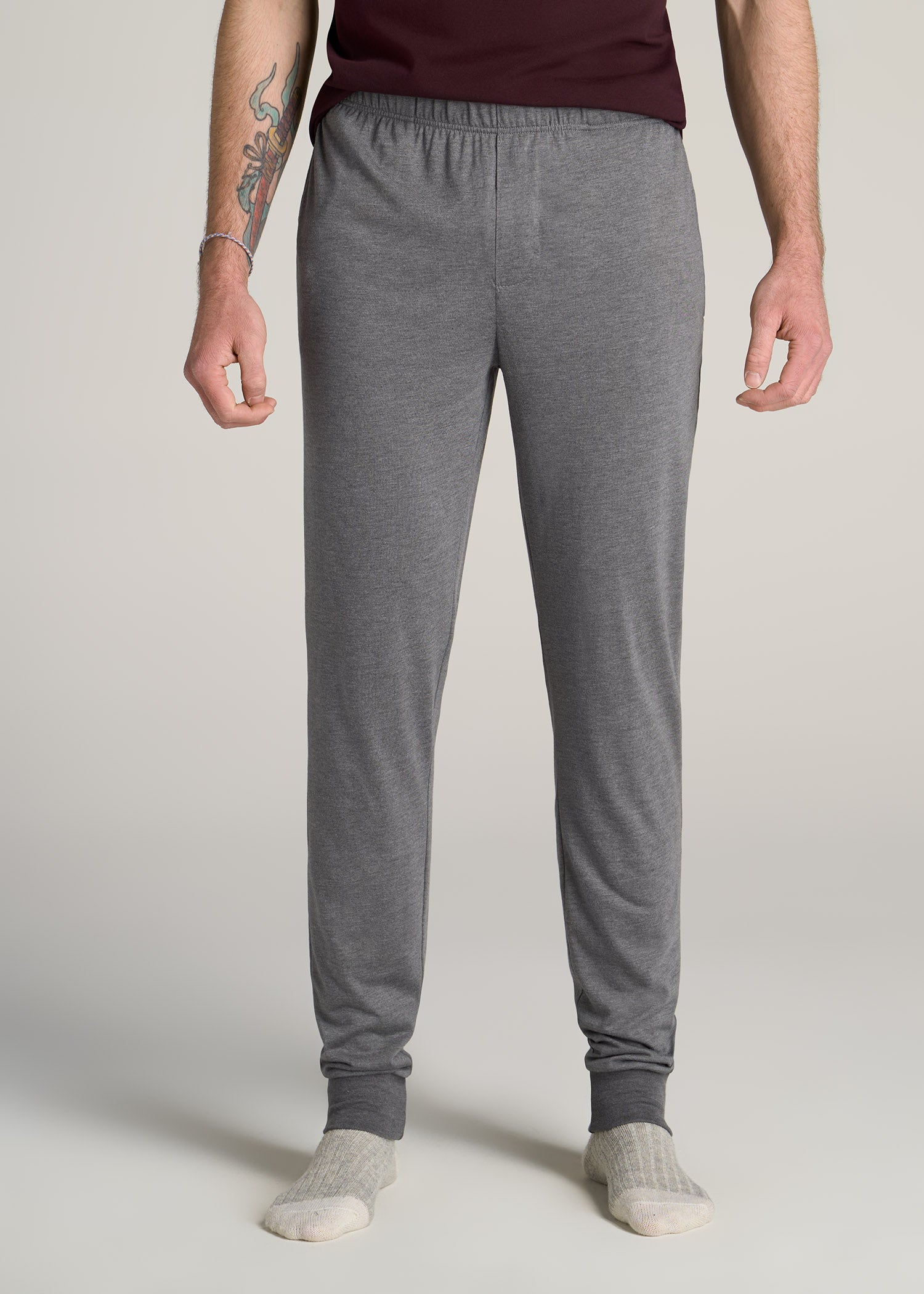 American-Tall-Men-Lounge-Pant-Joggers-Charcoal-front