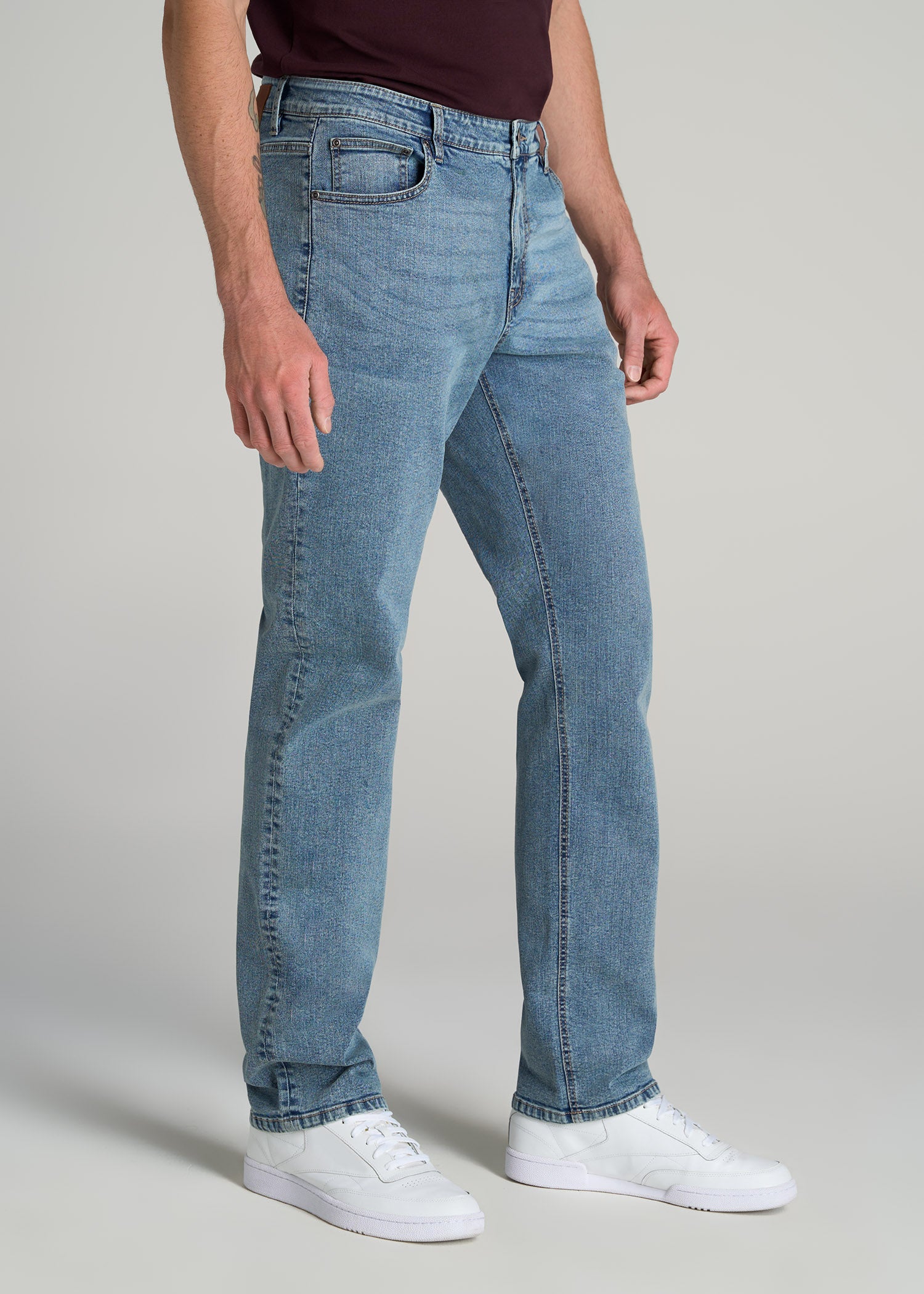 Mason SEMI-RELAXED Jeans for Tall Men in Vintage Faded Blue