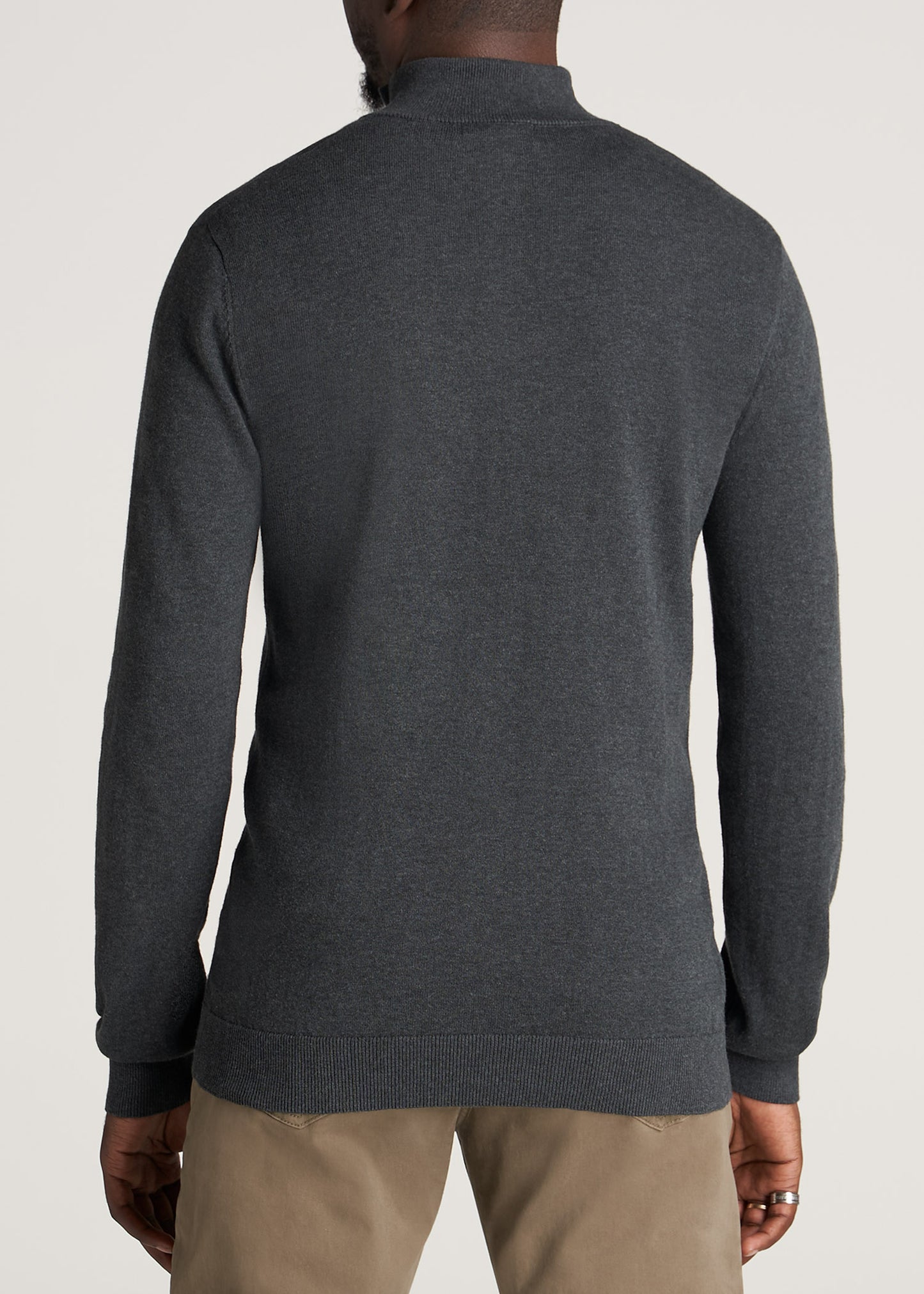 Men's Tall Everyday Quarter Zip Sweater Charcoal Mix – American Tall