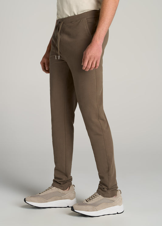 Microsanded French Terry Sweatpants For Tall Men in Light Grey