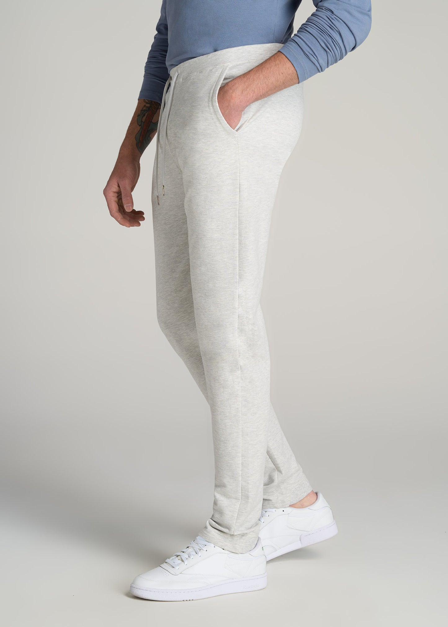 Men's Tall French Terry Sweatpants: Grey Mix Sweatpants