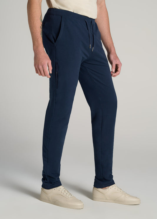 SLIM-FIT Lightweight French Terry Joggers for Tall Men in Marine Navy