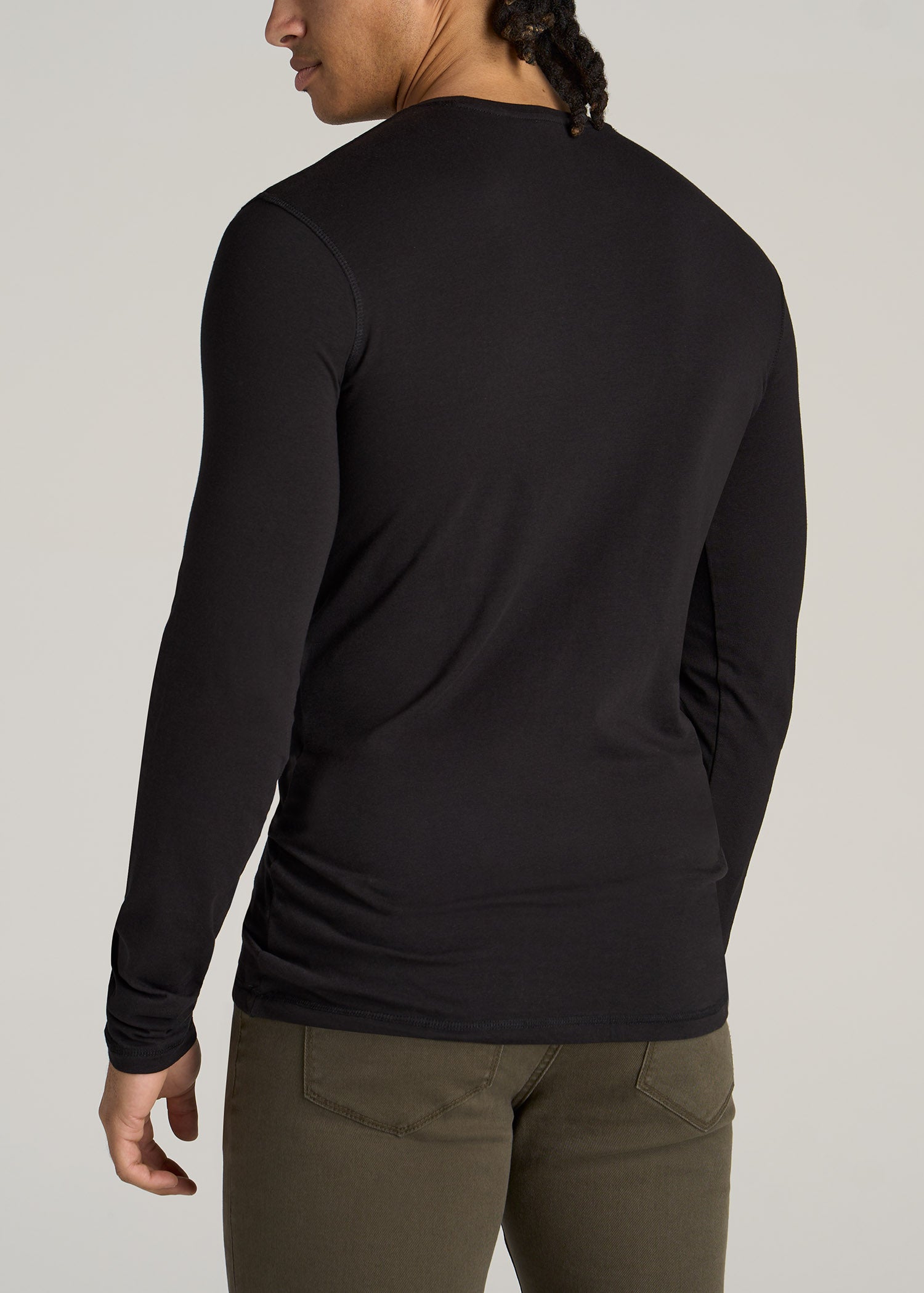 Person med ansvar for sportsspil Fødested Parasit Long Sleeve Slim Fit Shirt: Tall Men's Long Sleeve Black Tee – American Tall