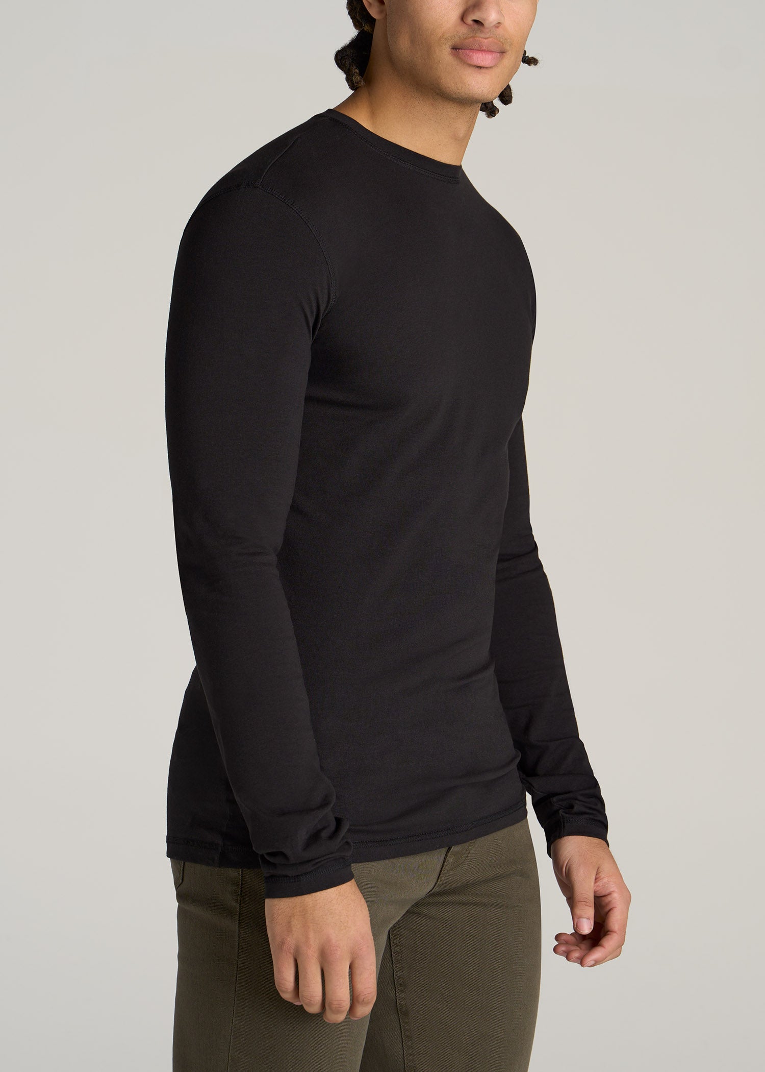 Essential black long-sleeved polo shirt