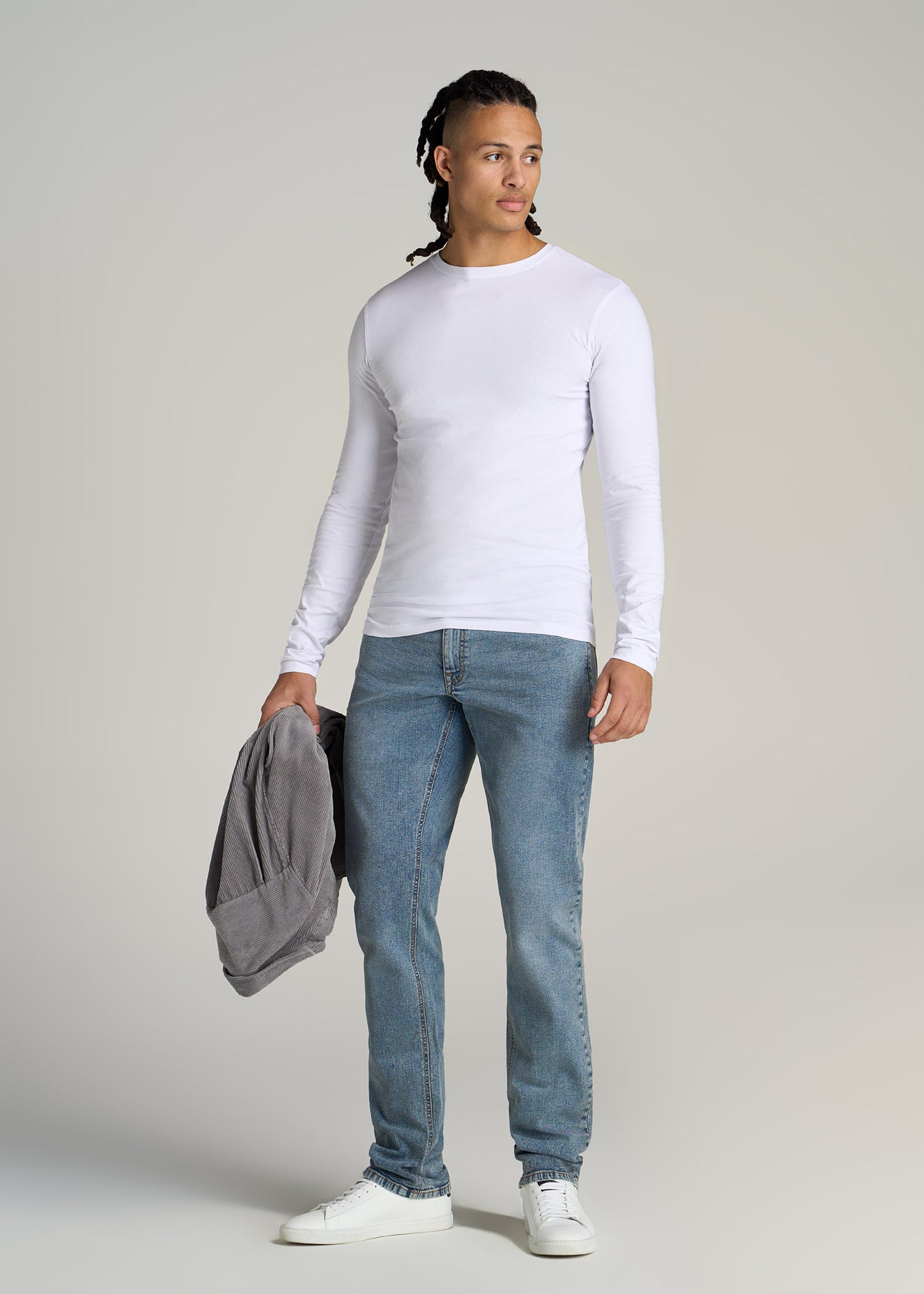 Original Essentials Slim-Fit Long Sleeve Tall Men's T-Shirt in Black S / Tall / Black