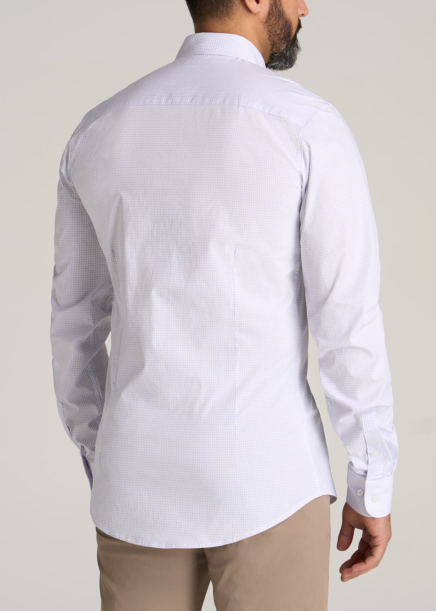 Oskar Button-Up Shirt for Tall Men in Iris Mini Check