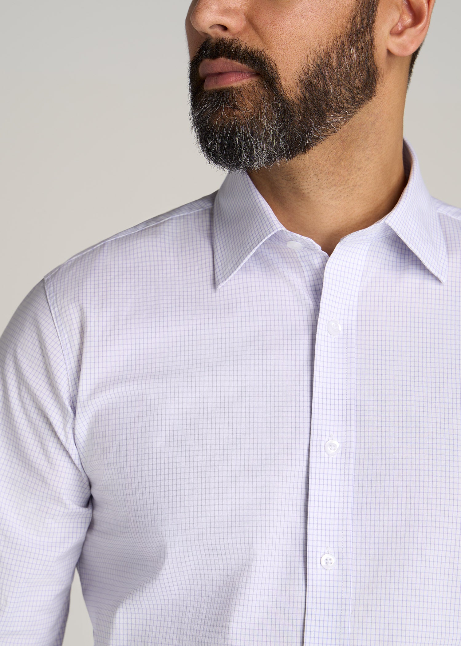 Oskar Button-Up Shirt for Tall Men in Iris Mini Check
