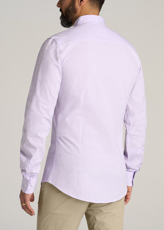 American-Tall-Men-Oskar-Dress-Shirt-Lavender-Grid-back