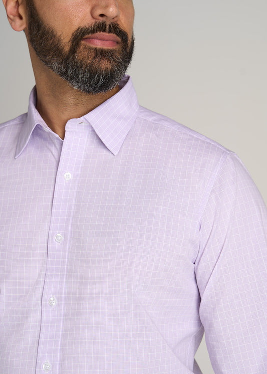 American-Tall-Men-Oskar-Dress-Shirt-Lavender-Grid-detail
