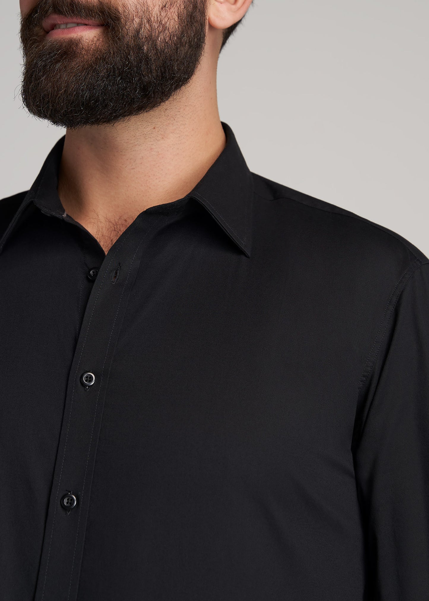 Men's Tall Oskar Easy Care Dress Shirts Black