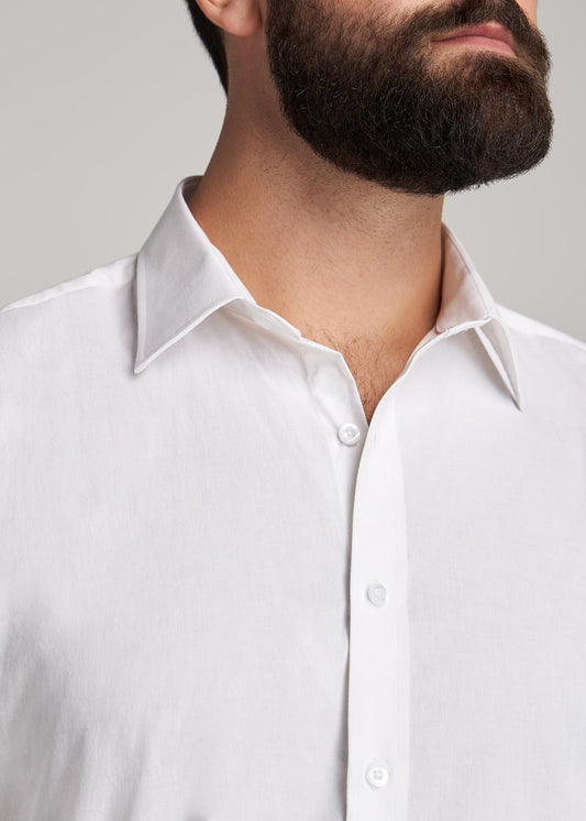 Washed Oxford Shirt for Tall Men in White