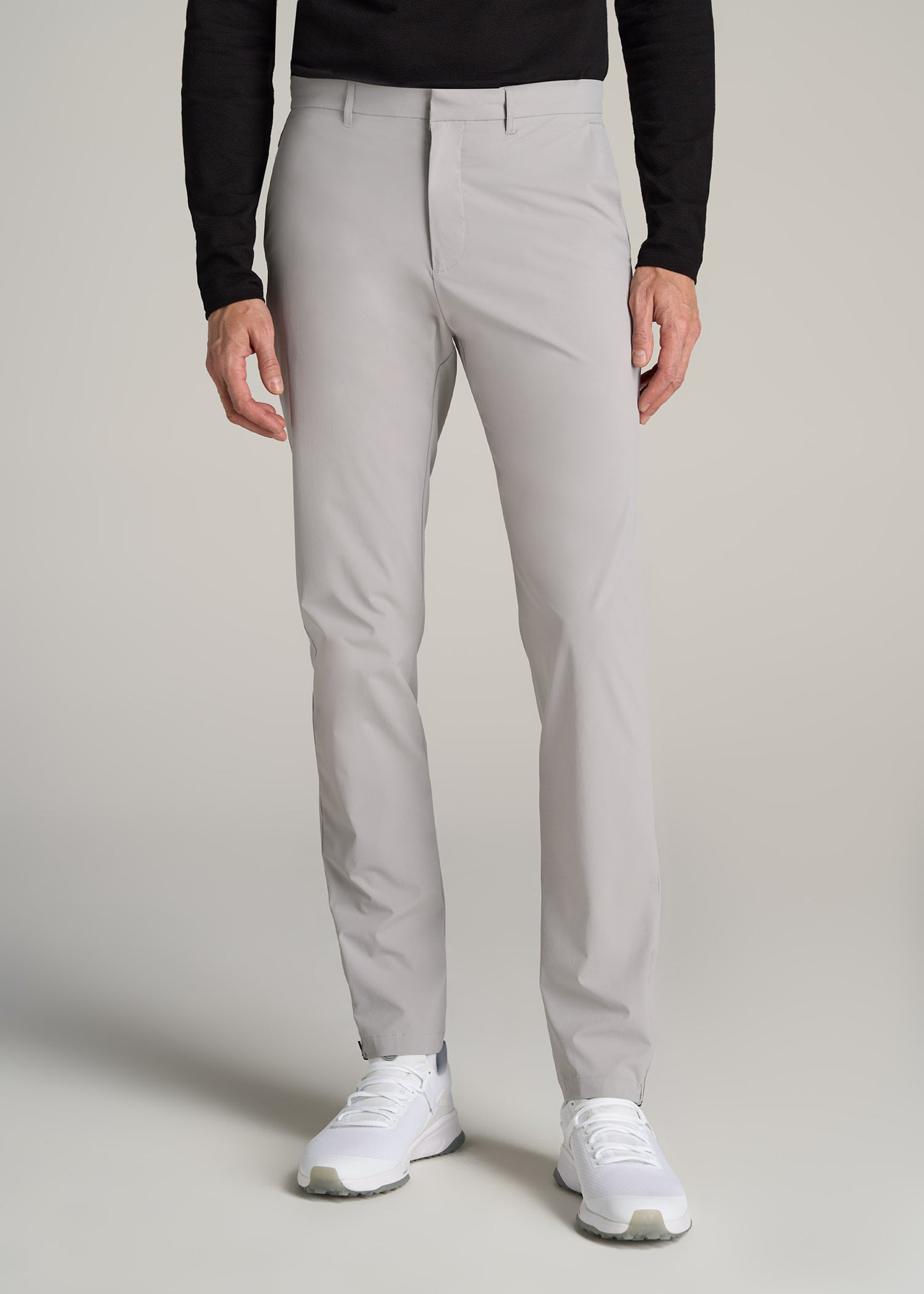 Wide-leg light grey parachute trousers
