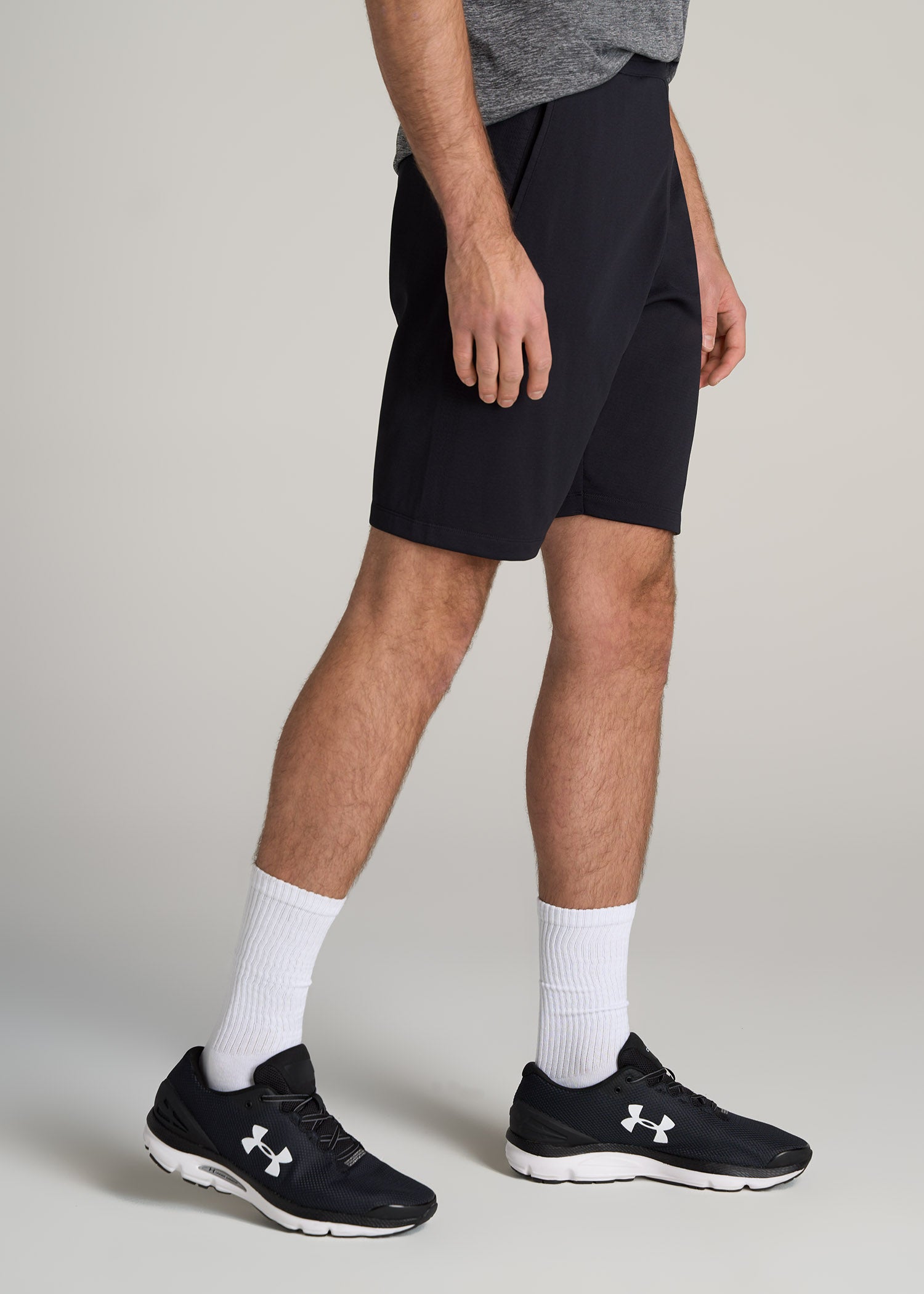 Workout Shorts for Tall Men: Tech Black Short Engineered – American Tall