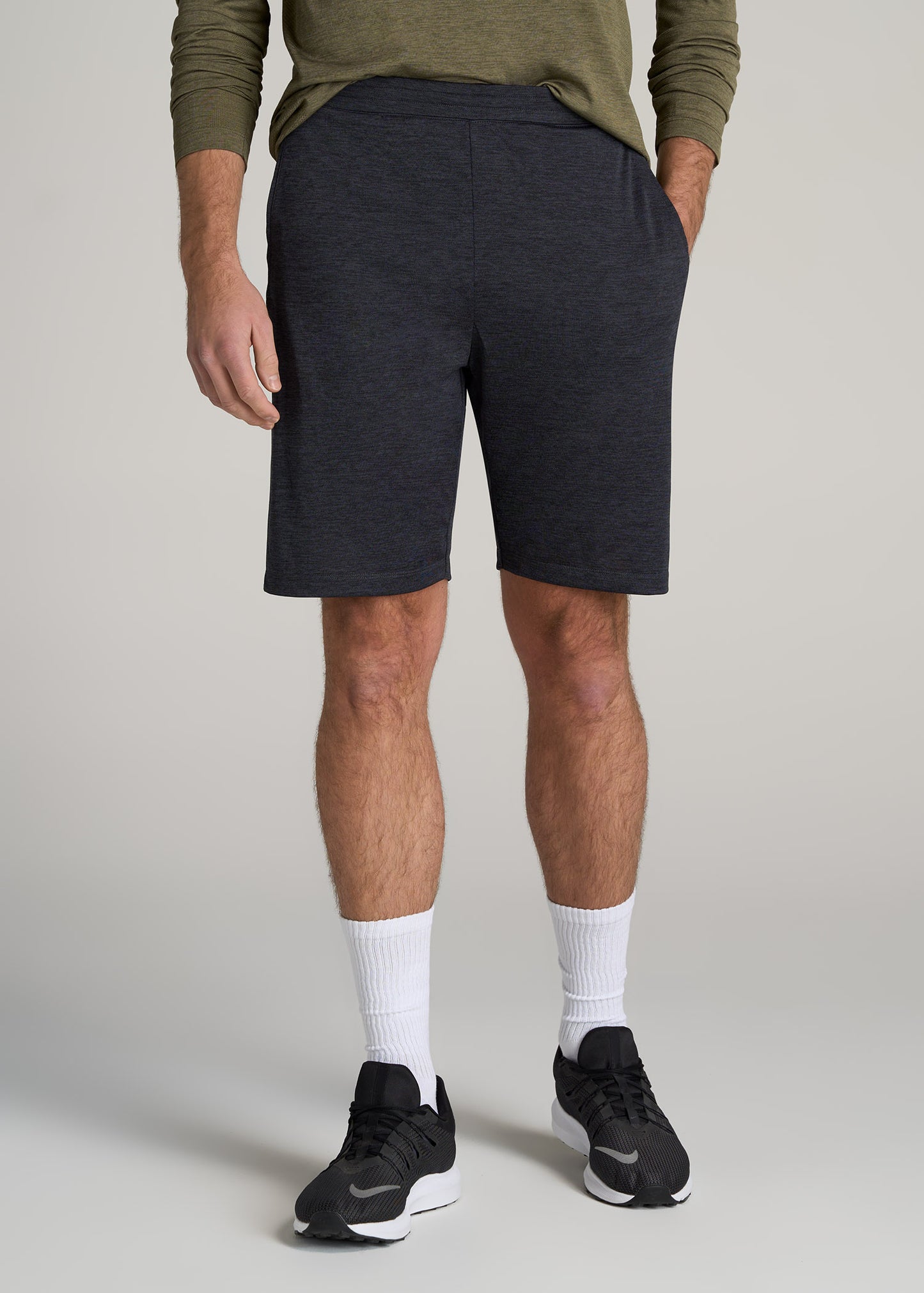       American-Tall-Men-Performance-Engineered-Athletic-Shorts-Charcoal-Mix-front