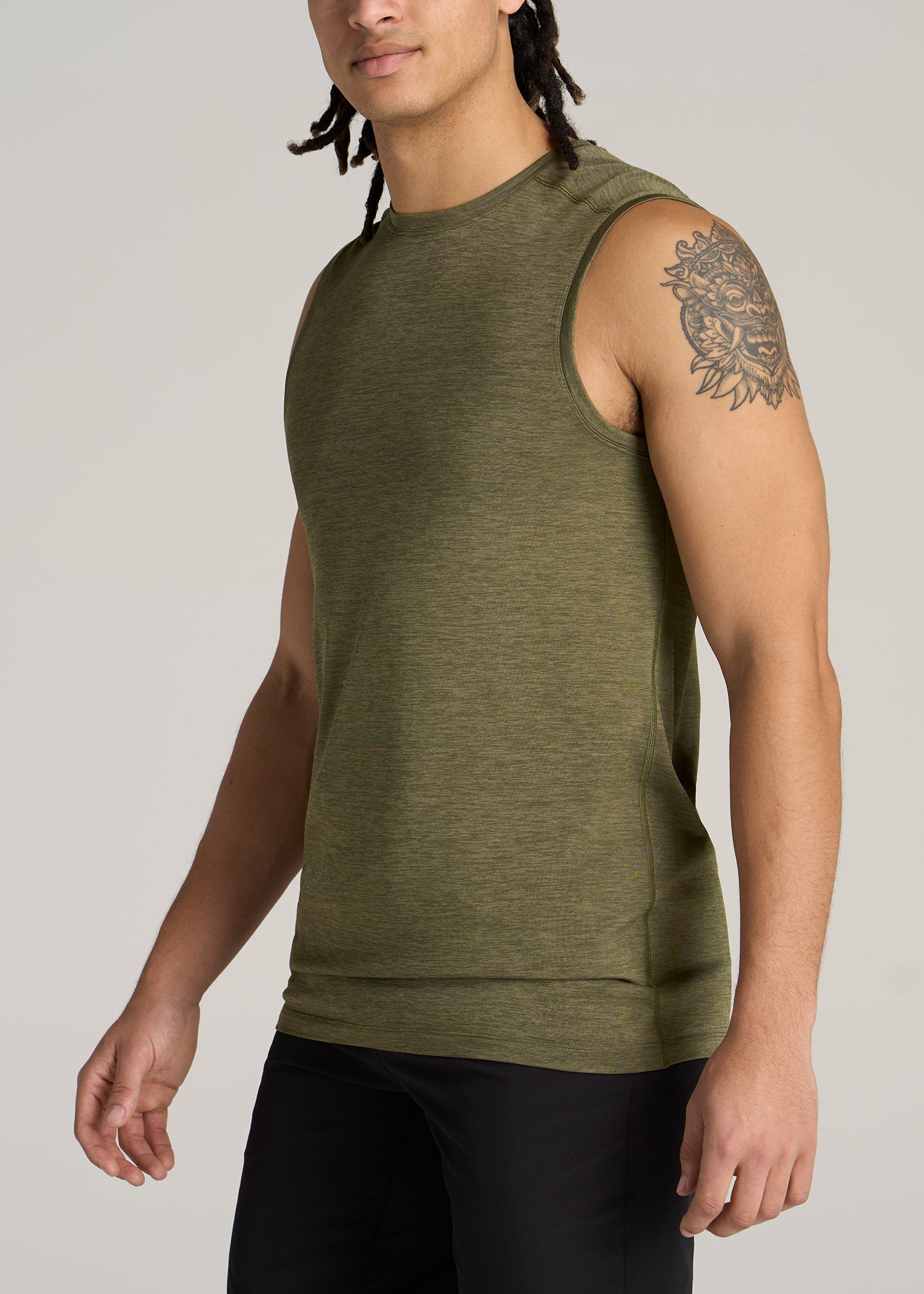 American-Tall-Men-Performance-Jersey-Tank-Olive-Mix-side