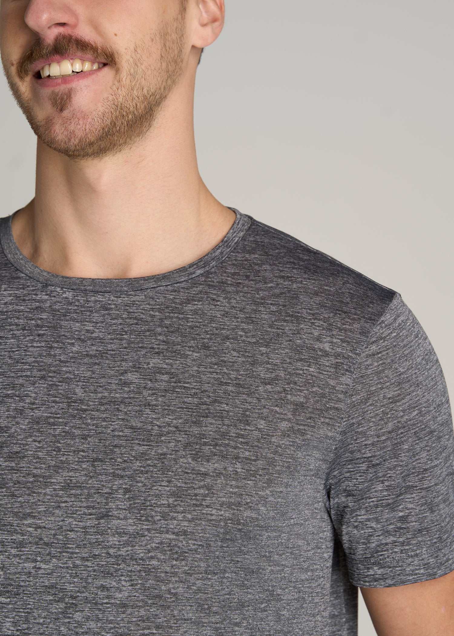     American-Tall-Men-Performance-MODERN-FIT-Athletic-Jersey-Tee-Grey-Mix-detail