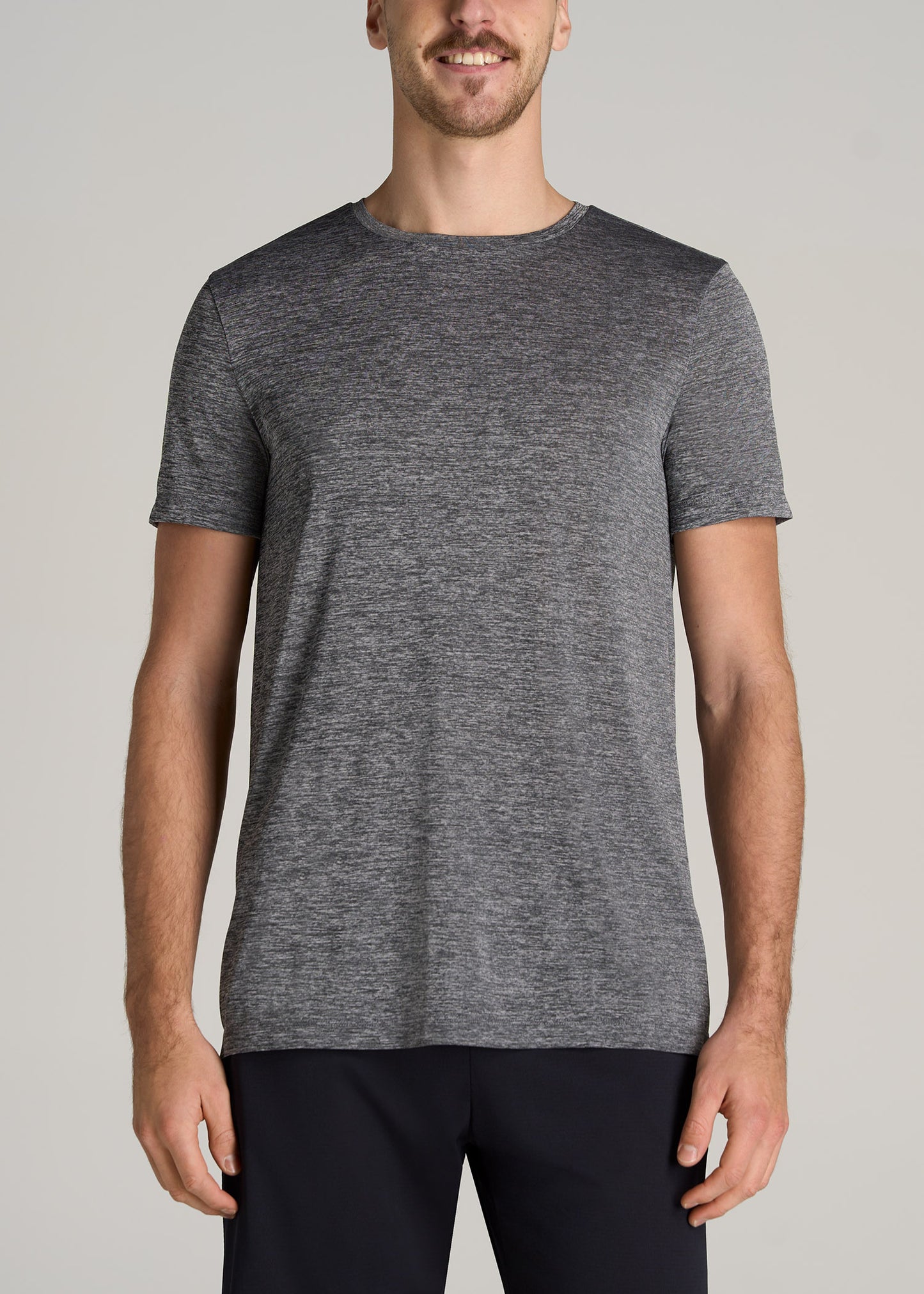     American-Tall-Men-Performance-MODERN-FIT-Athletic-Jersey-Tee-Grey-Mix-front