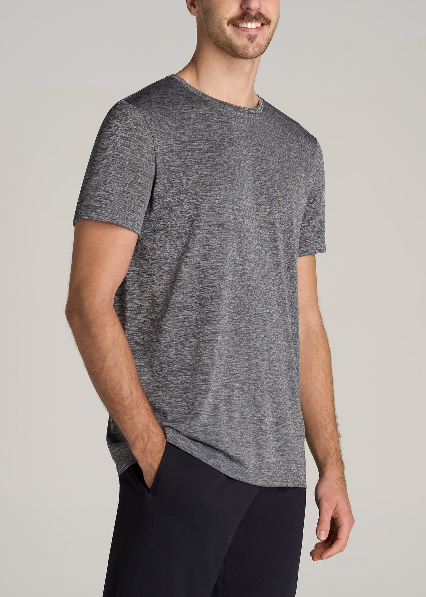       American-Tall-Men-Performance-MODERN-FIT-Athletic-Jersey-Tee-Grey-Mix-side