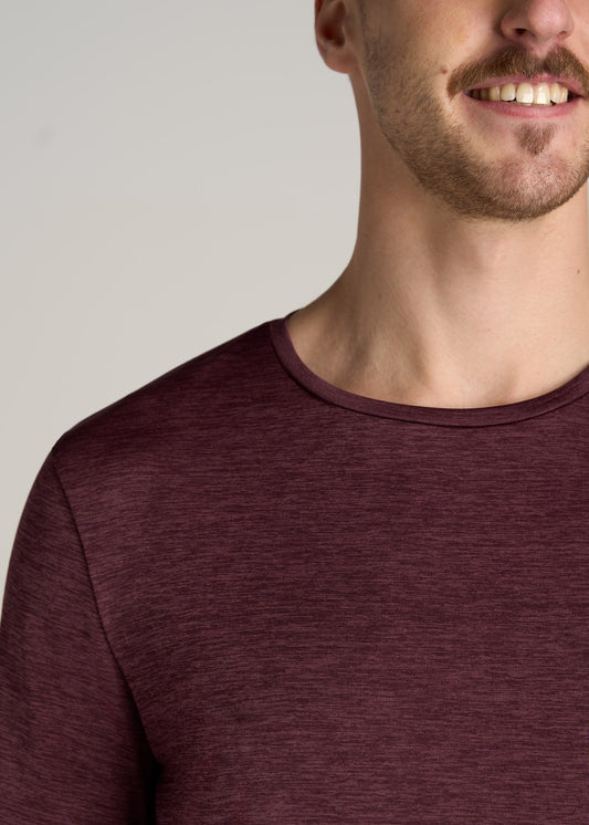 A.T. Performance MODERN-FIT Crewneck Raglan Short Sleeve T-Shirt for Tall  Men in Red Heather