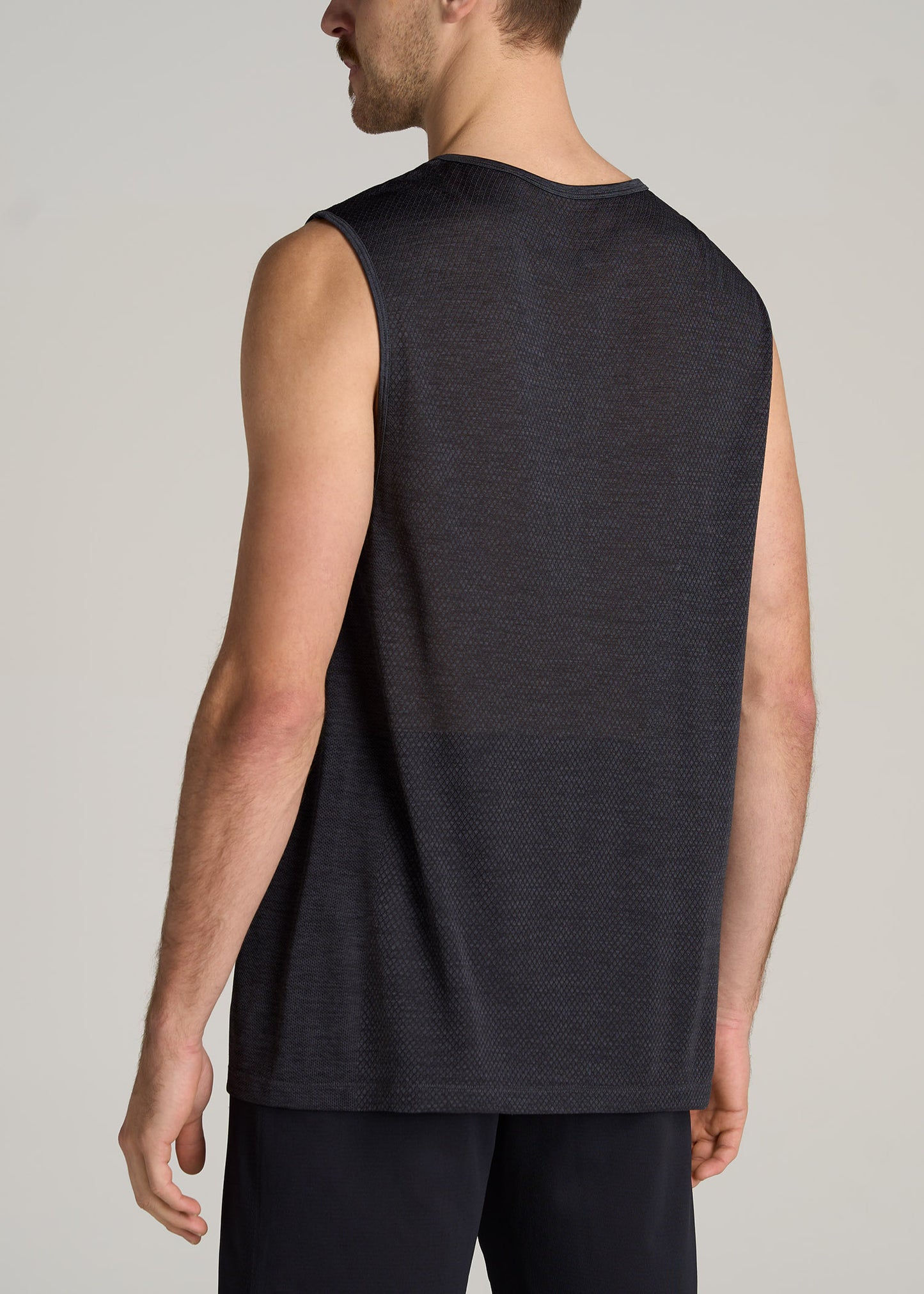 American-Tall-Men-Performance-SLIM-FIT-Engineered-Tank-Top-Charcoal-Mix-back