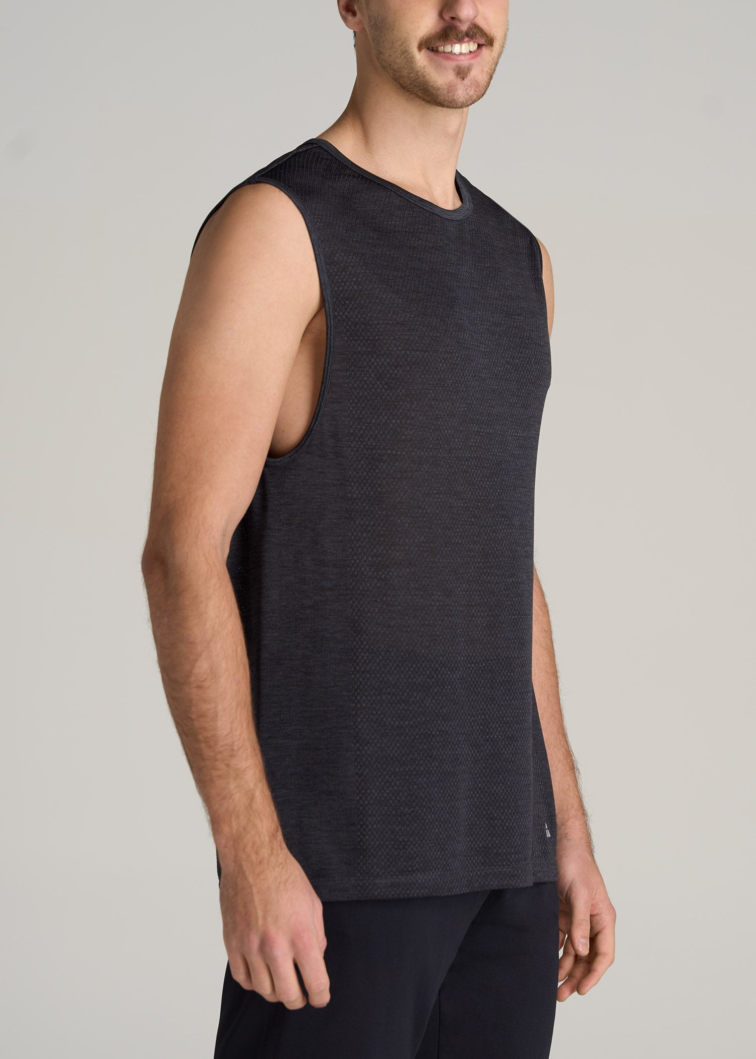     American-Tall-Men-Performance-SLIM-FIT-Engineered-Tank-Top-Charcoal-Mix-side