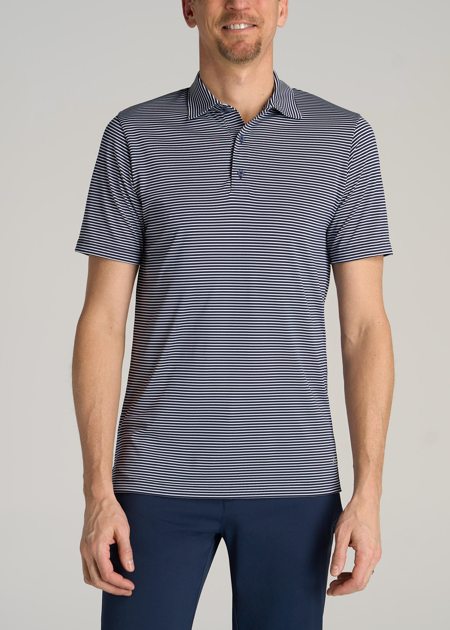    American-Tall-Men-Performance-Stretch-Stripe-Golf-Polo-Navy-front