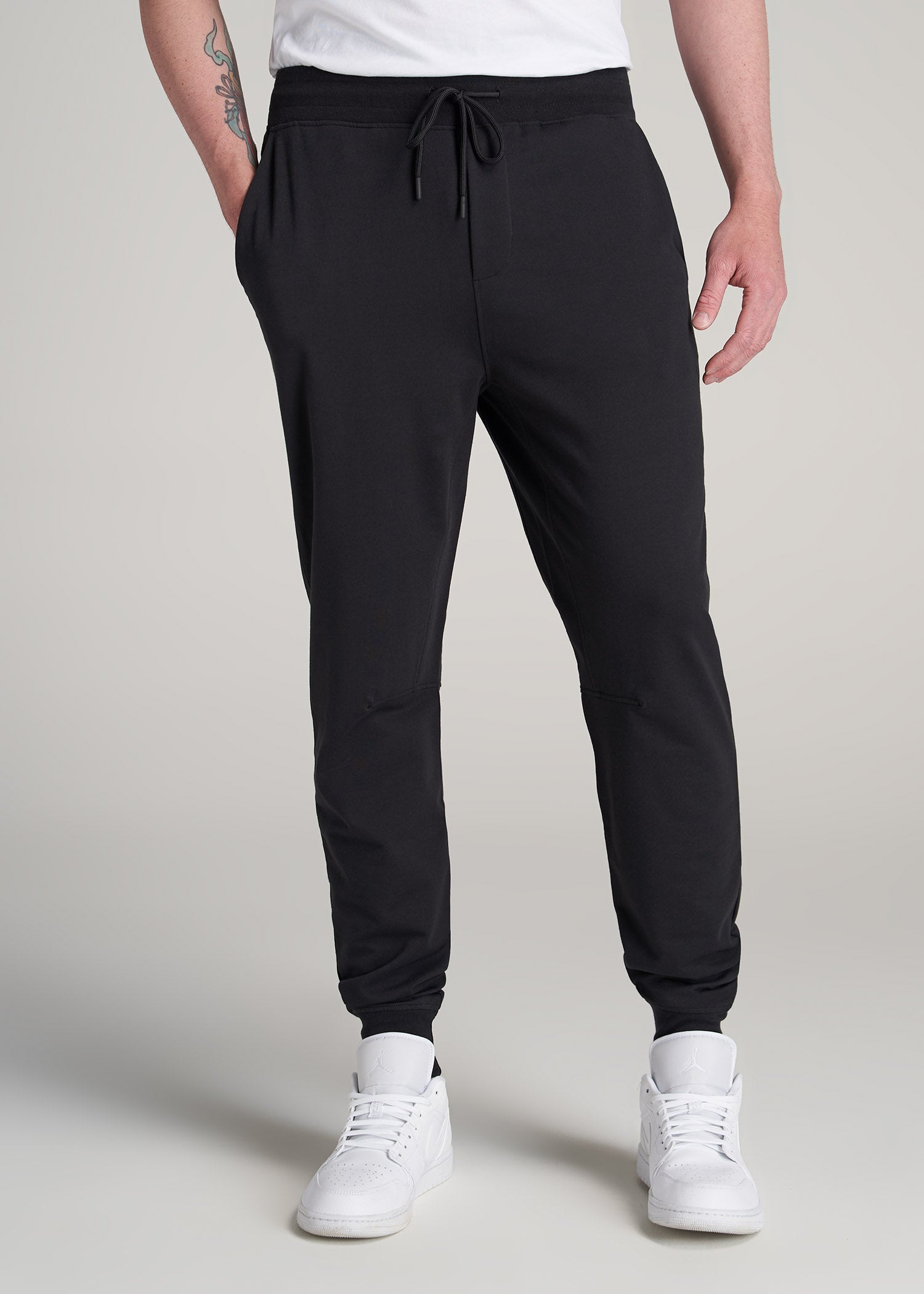      American-Tall-Men-Performance-Tapered-French-Terry-Jogger-Black-front