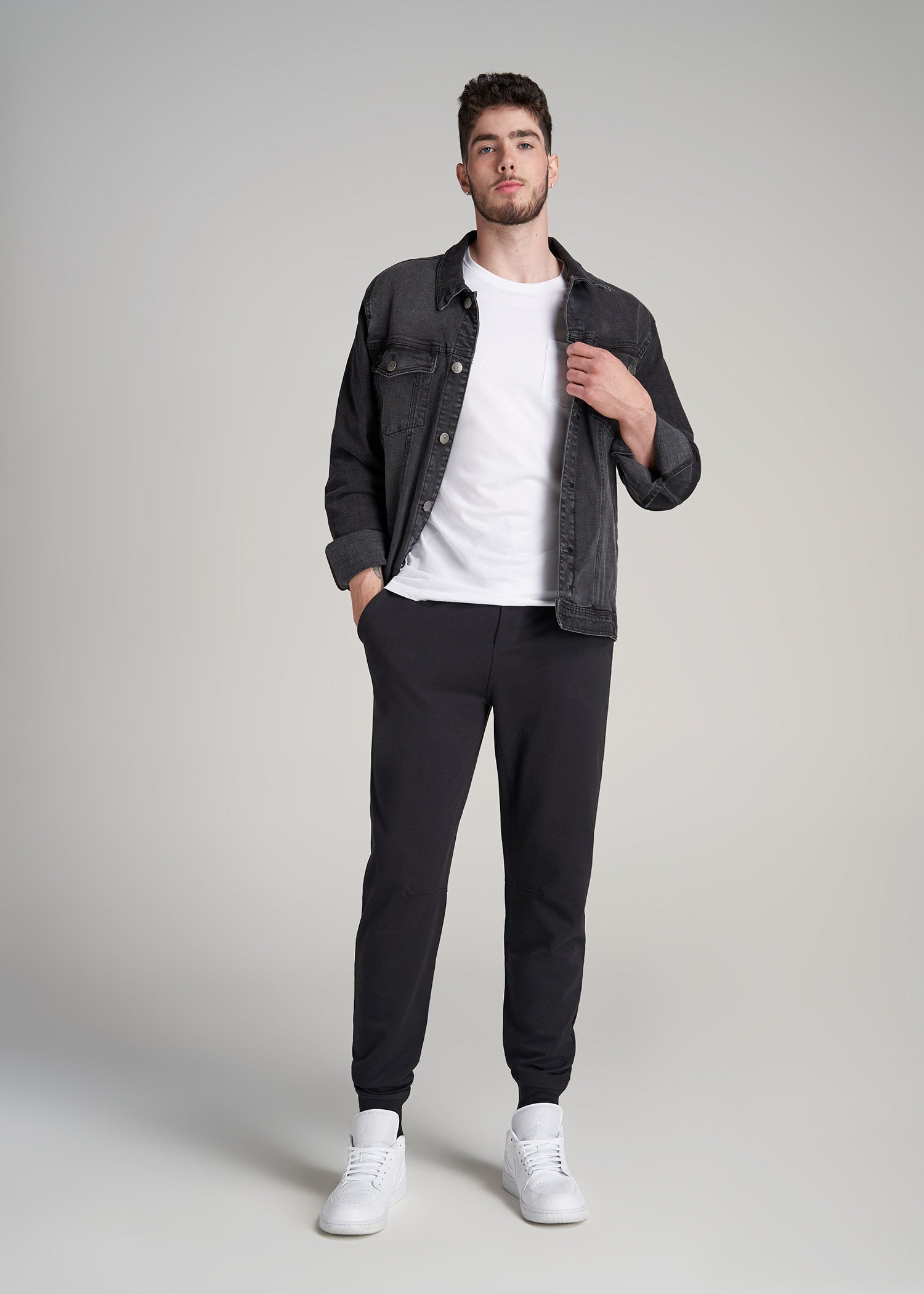       American-Tall-Men-Performance-Tapered-French-Terry-Jogger-Black-full