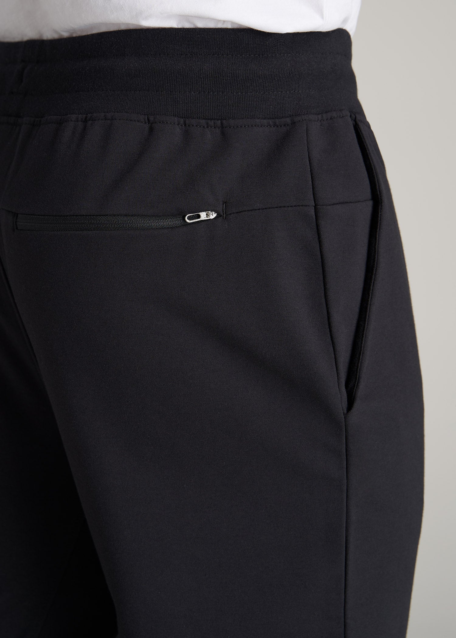    American-Tall-Men-Performance-Tapered-French-Terry-Sweatpants-Black-detail