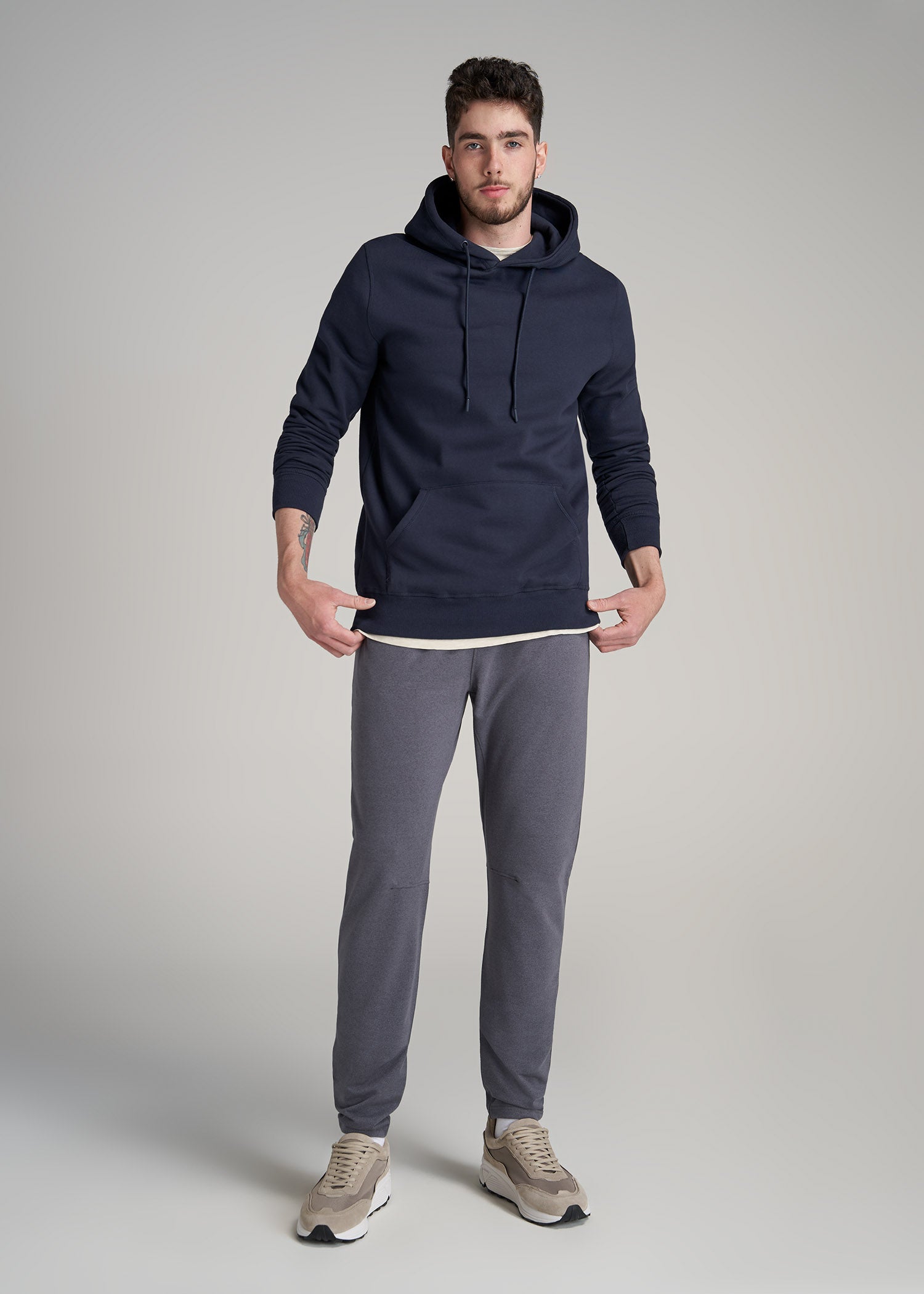 AT PERFORMANCE FRENCH TERRY SWEATPANTS FOR TALL MEN IN TECH CHARCOAL MIX