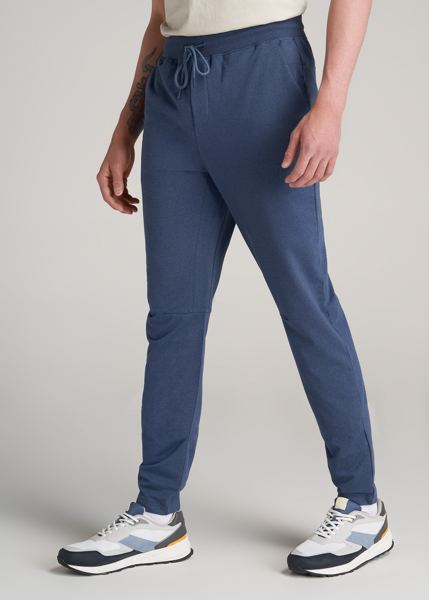 A.T. Performance French Terry Sweatpants for Tall Men in Tech Navy Mix