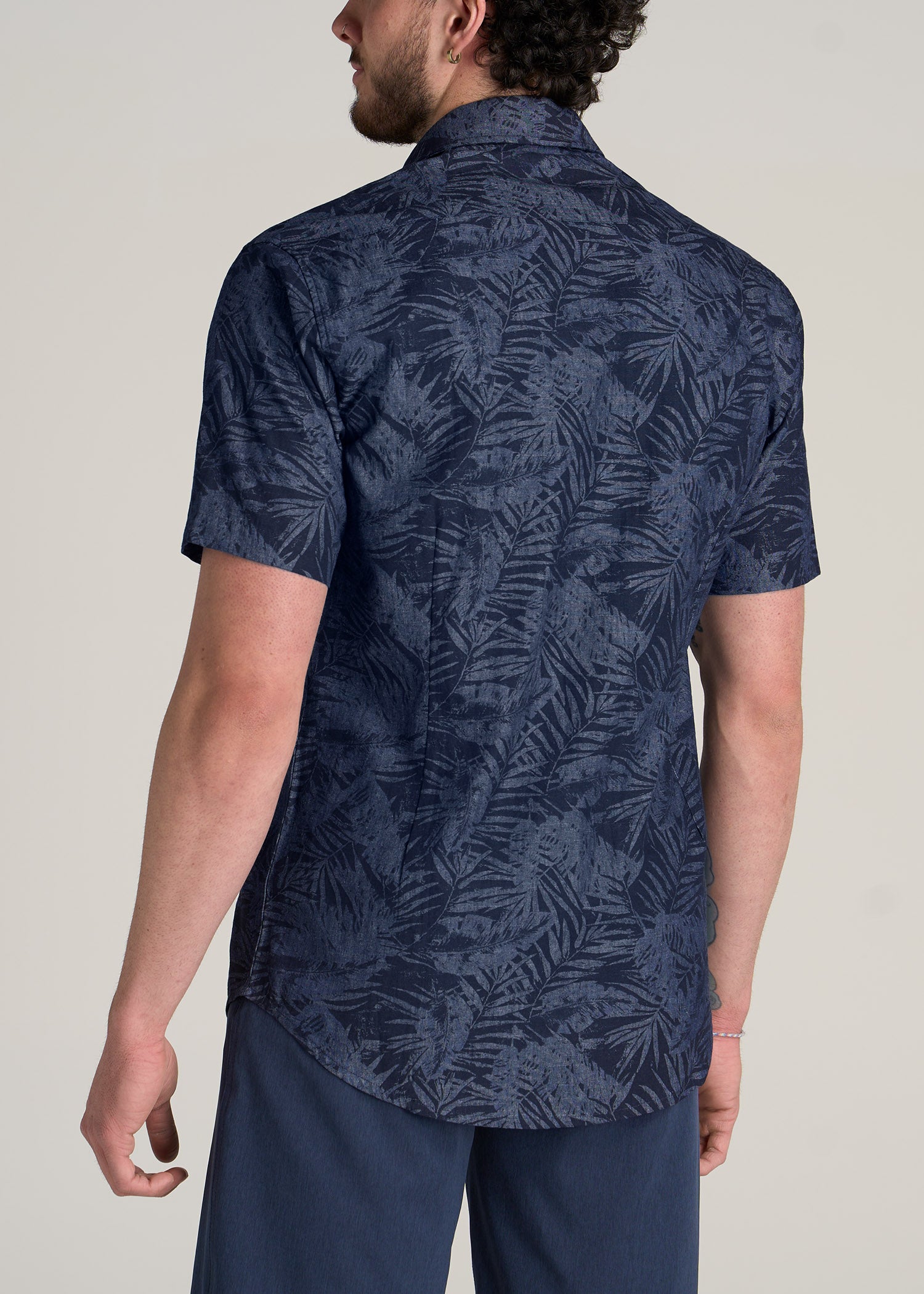 Men's Plus Size Button Detail Short Sleeve Top