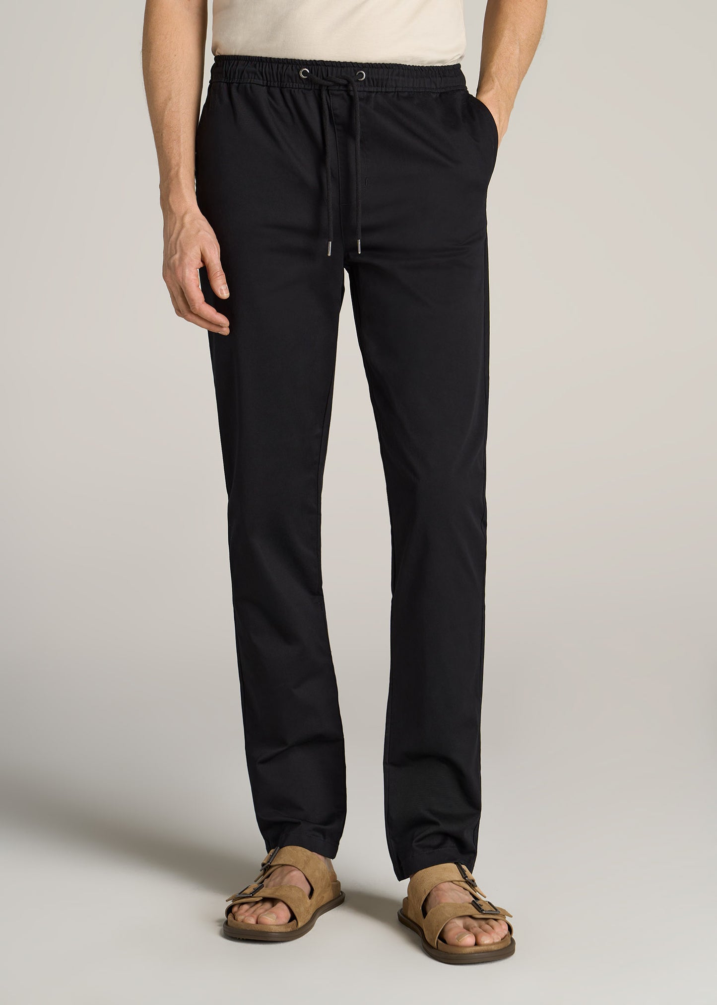 American-Tall-Men-Pull-On-Deck-Stretch-Pants-Black-front