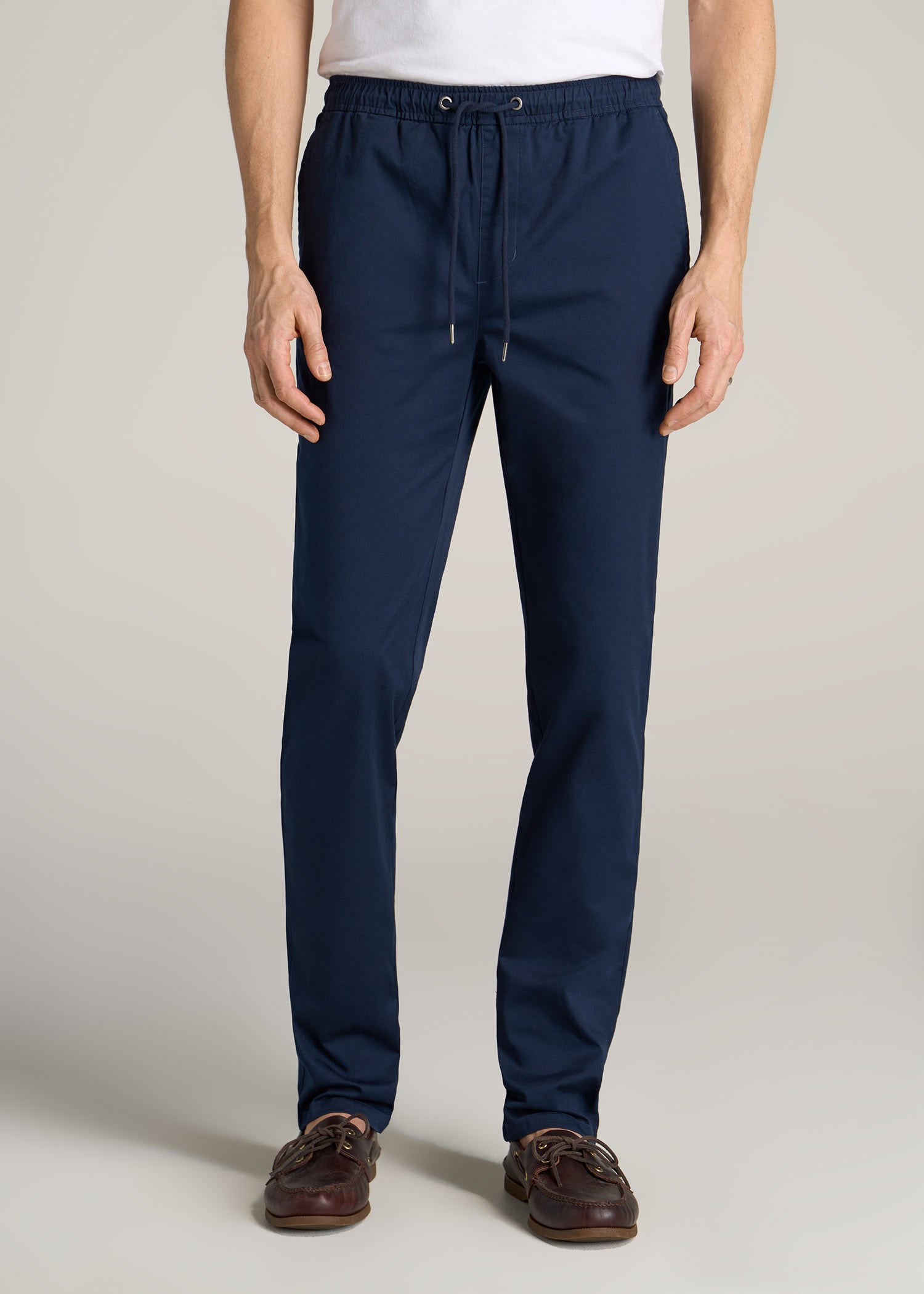 Stretch Pull On Deck Pants For Tall Men Navy | American Tall