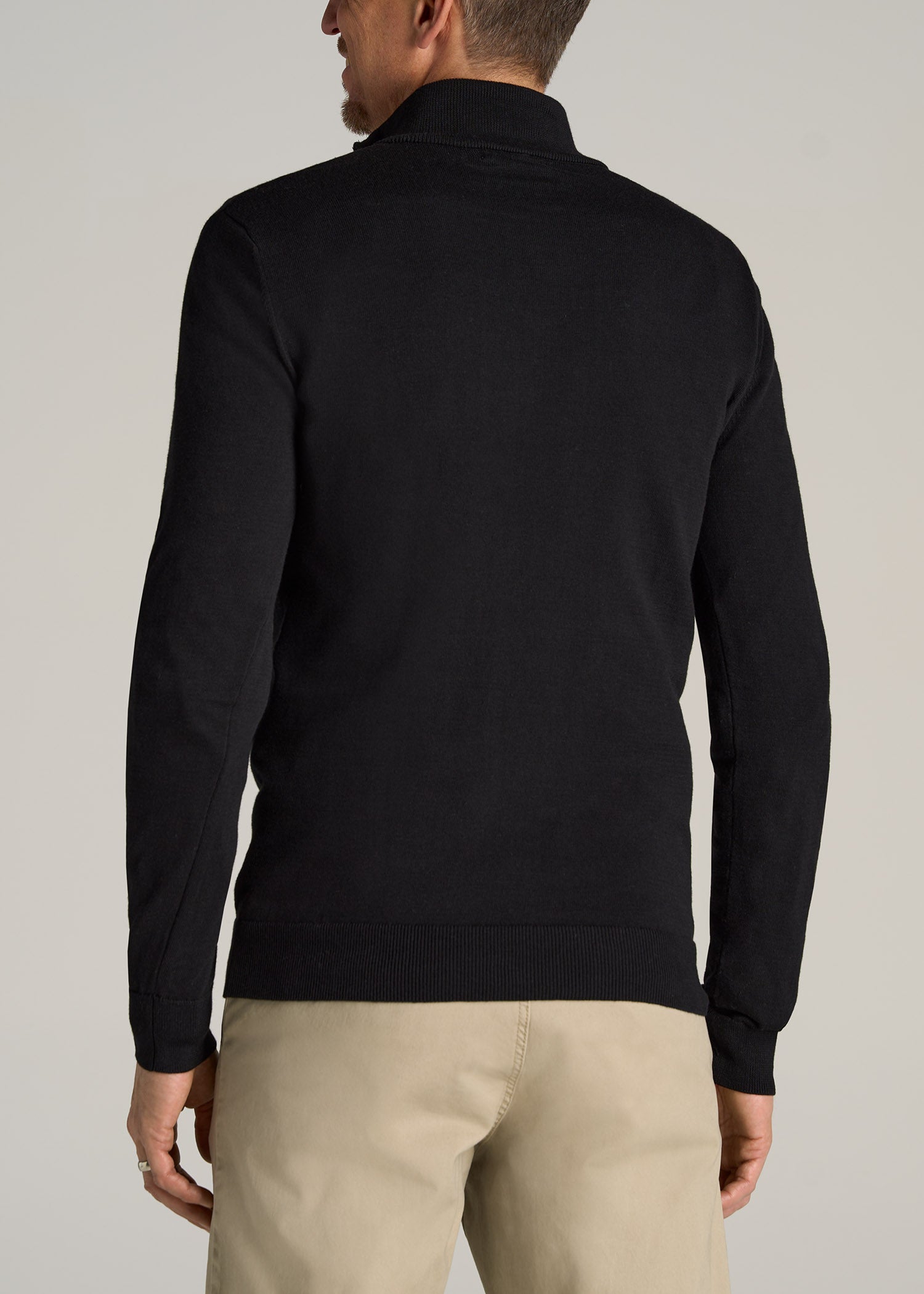 Tall Quarter Zip: Men's Tall Quarter Zip Black Sweater – American Tall