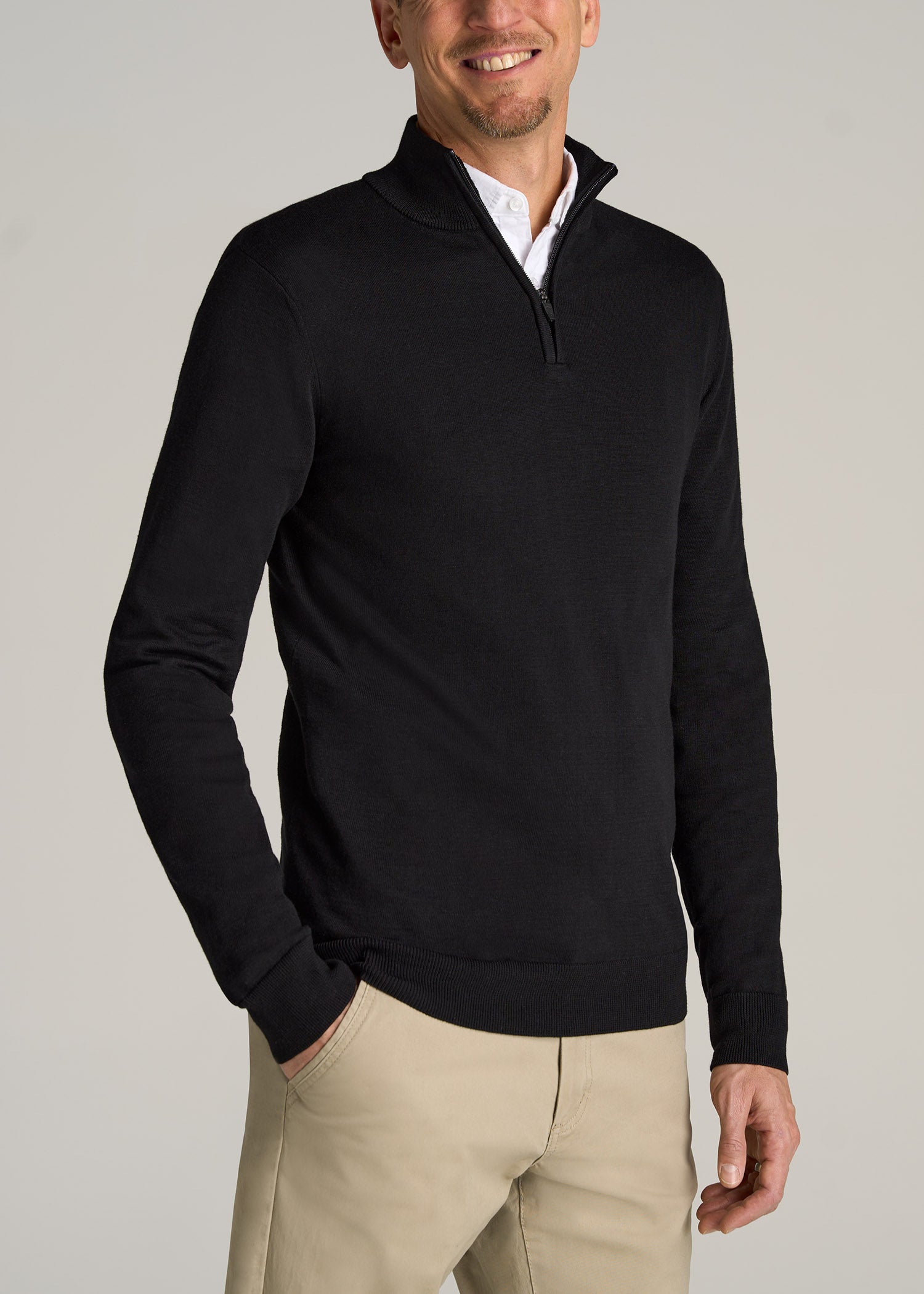 Tall Quarter Zip Mens Tall Quarter Zip Black Sweater American Tall 6720