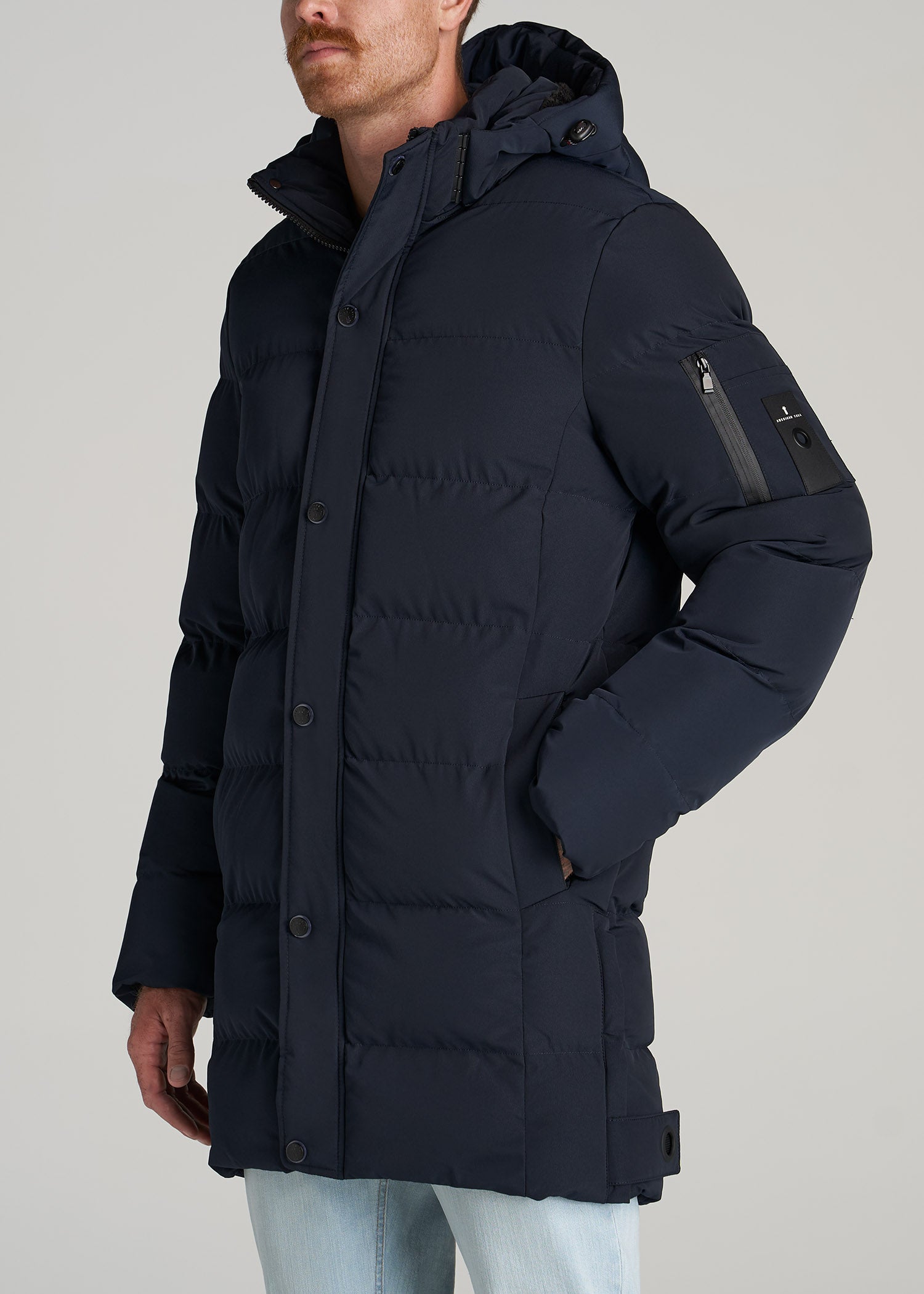 American Tall X Point Zero Long Quilted Men’s Tall Parka in Navy