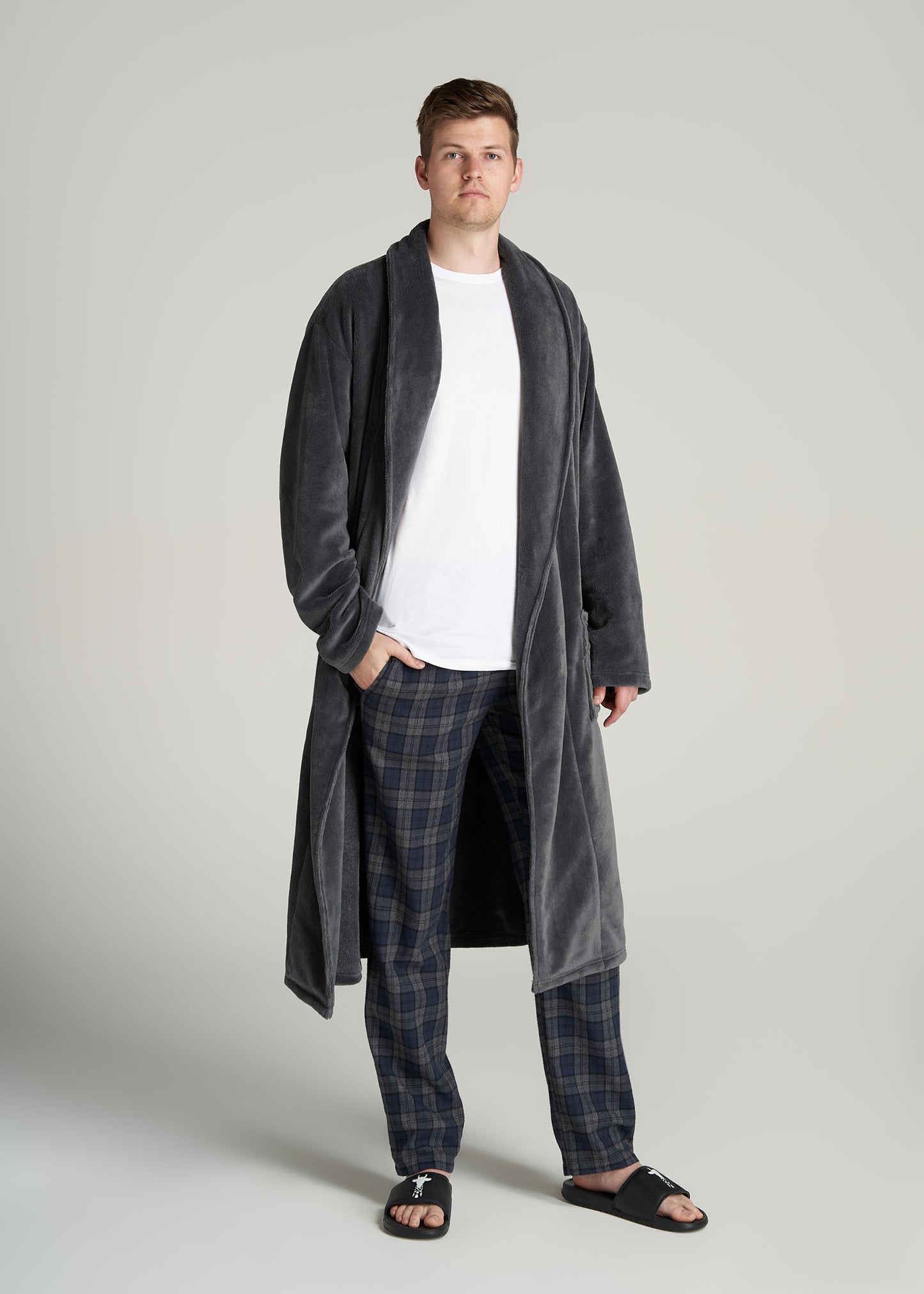 Mens Long Sleeve Plaid Flannel Robe | The Children's Place - SPRUCESHAD