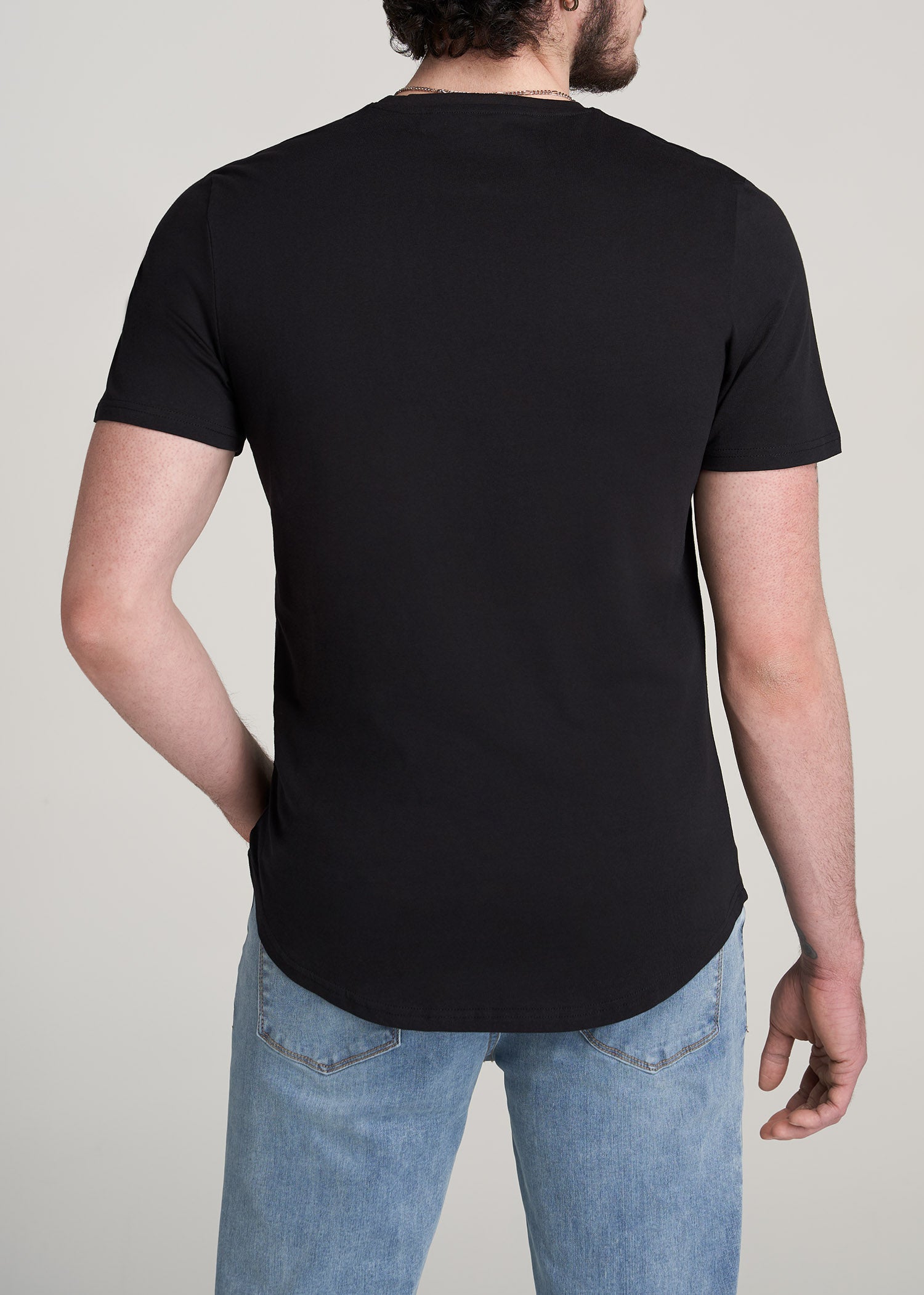Føde Hassy Alarmerende Scoop Neck T-shirts Mens: Men's Tall Bottom Black Tees | American Tall
