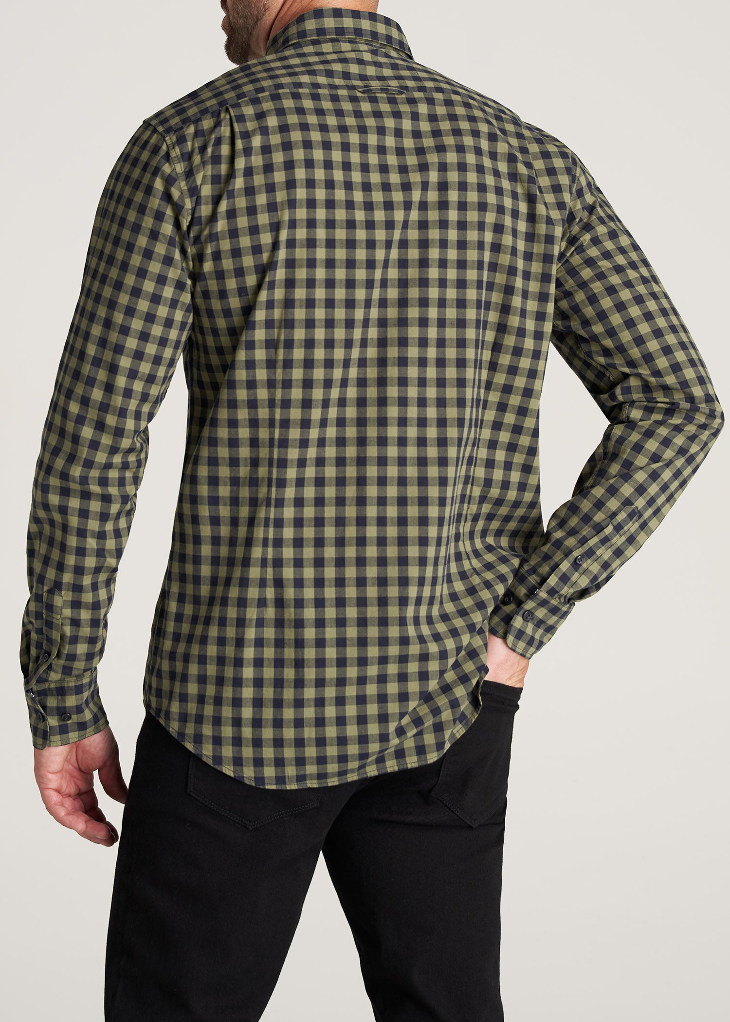    American-Tall-Men-SoftWash-Tall-ButtonUp-Shirt-MidnightBlue-Olive-back