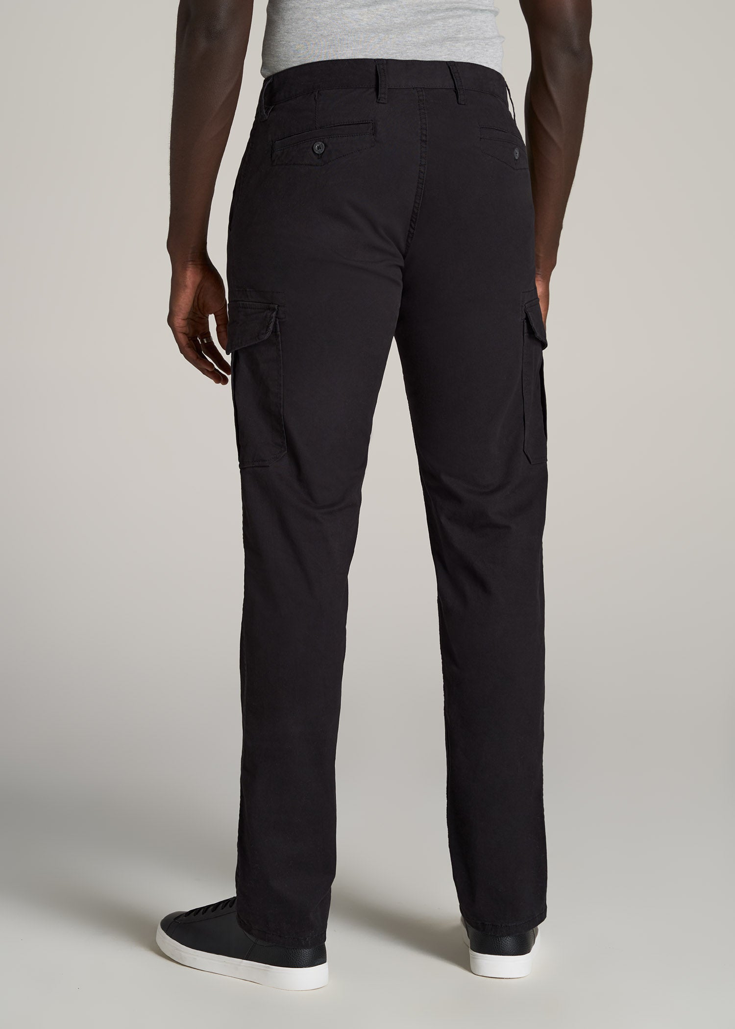 Cargos for Tall Men: Stretch Twill Cargo Black Pants | American Tall
